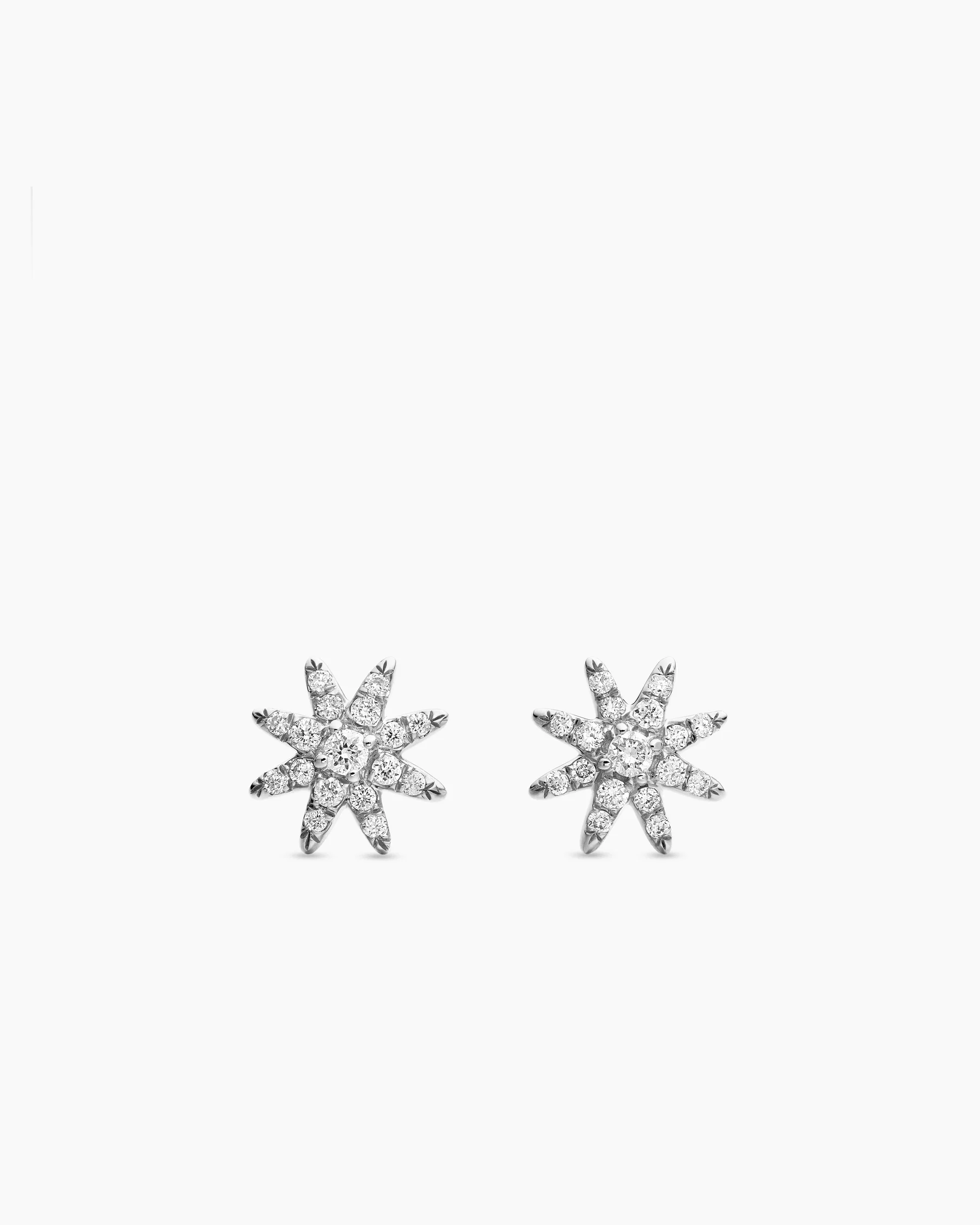 Petite Starburst Stud Earrings in 18K Yellow Gold with Diamonds, 7.5mm