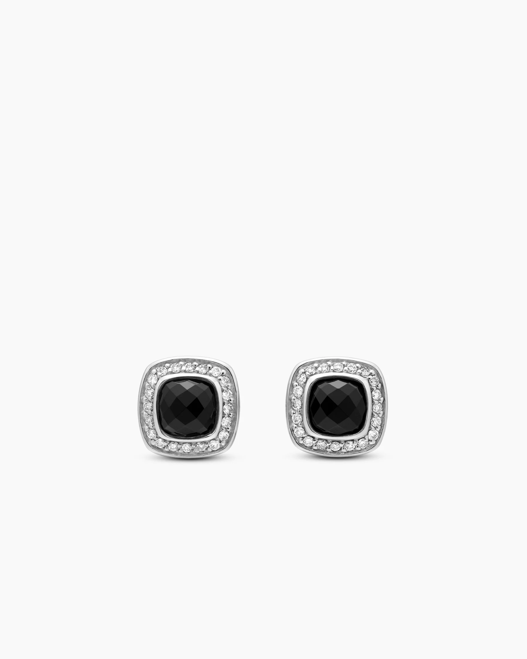 Petite Albion® Stud Earrings in Sterling Silver with Black Onyx and Diamonds, 5mm 13 Petite Albion® Stud Earrings in Sterling Silver with Black Onyx and Diamonds, 5mm