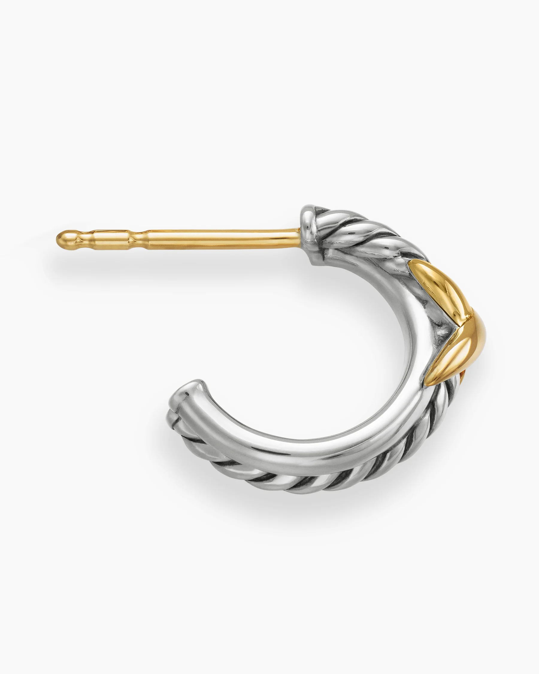 Petite X Hoop Earrings in Sterling Silver with 18K Yellow Gold, 12.6mm 3 Petite X Hoop Earrings in Sterling Silver with 18K Yellow Gold, 12.6mm
