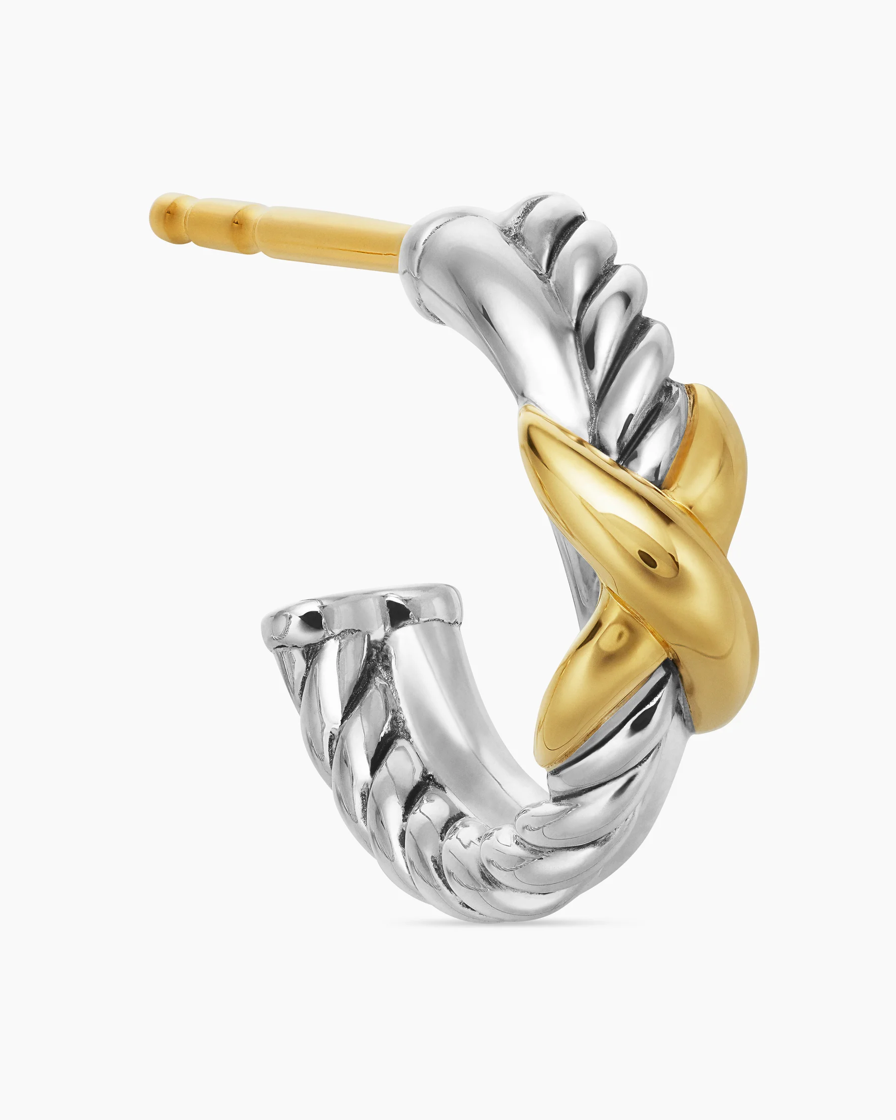 Petite X Hoop Earrings in Sterling Silver with 18K Yellow Gold, 12.6mm 5 Petite X Hoop Earrings in Sterling Silver with 18K Yellow Gold, 12.6mm
