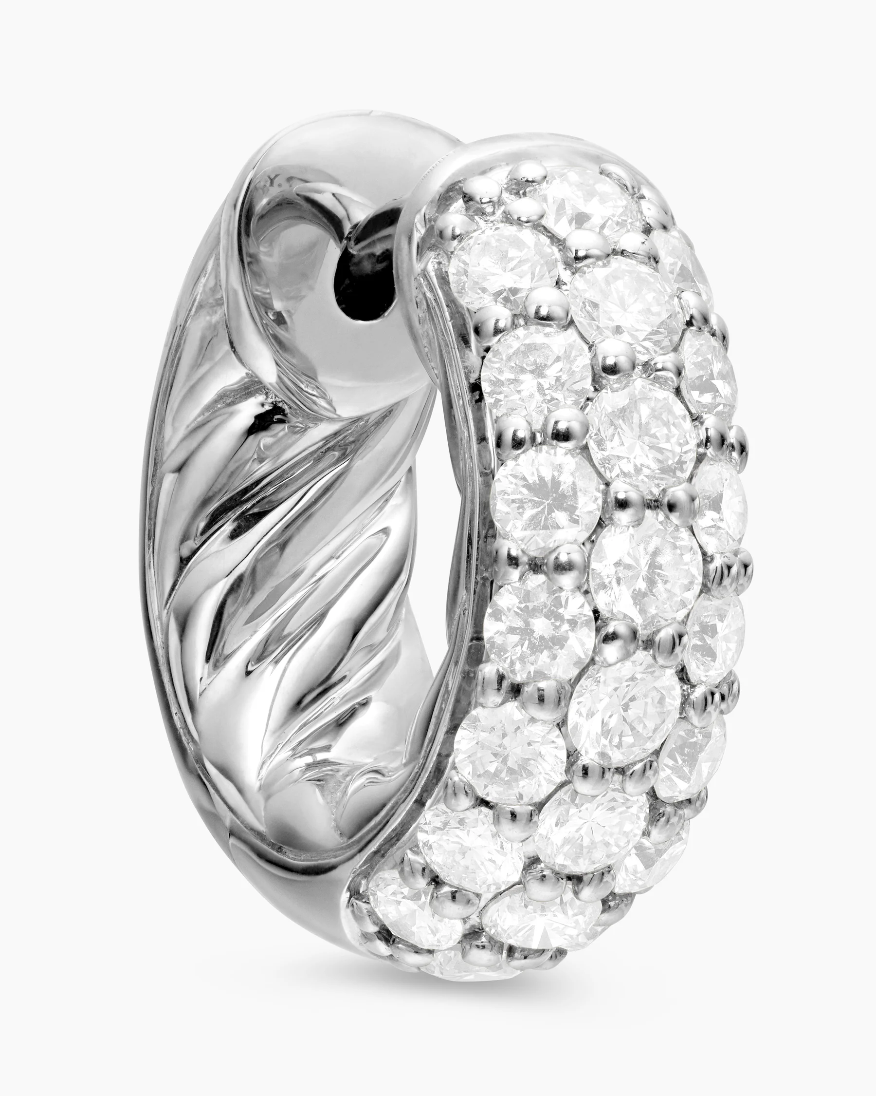 DY Mercer® Micro Hoop Earrings in Sterling Silver with Diamonds, 13.5mm 11 DY Mercer® Micro Hoop Earrings in Sterling Silver with Diamonds, 13.5mm