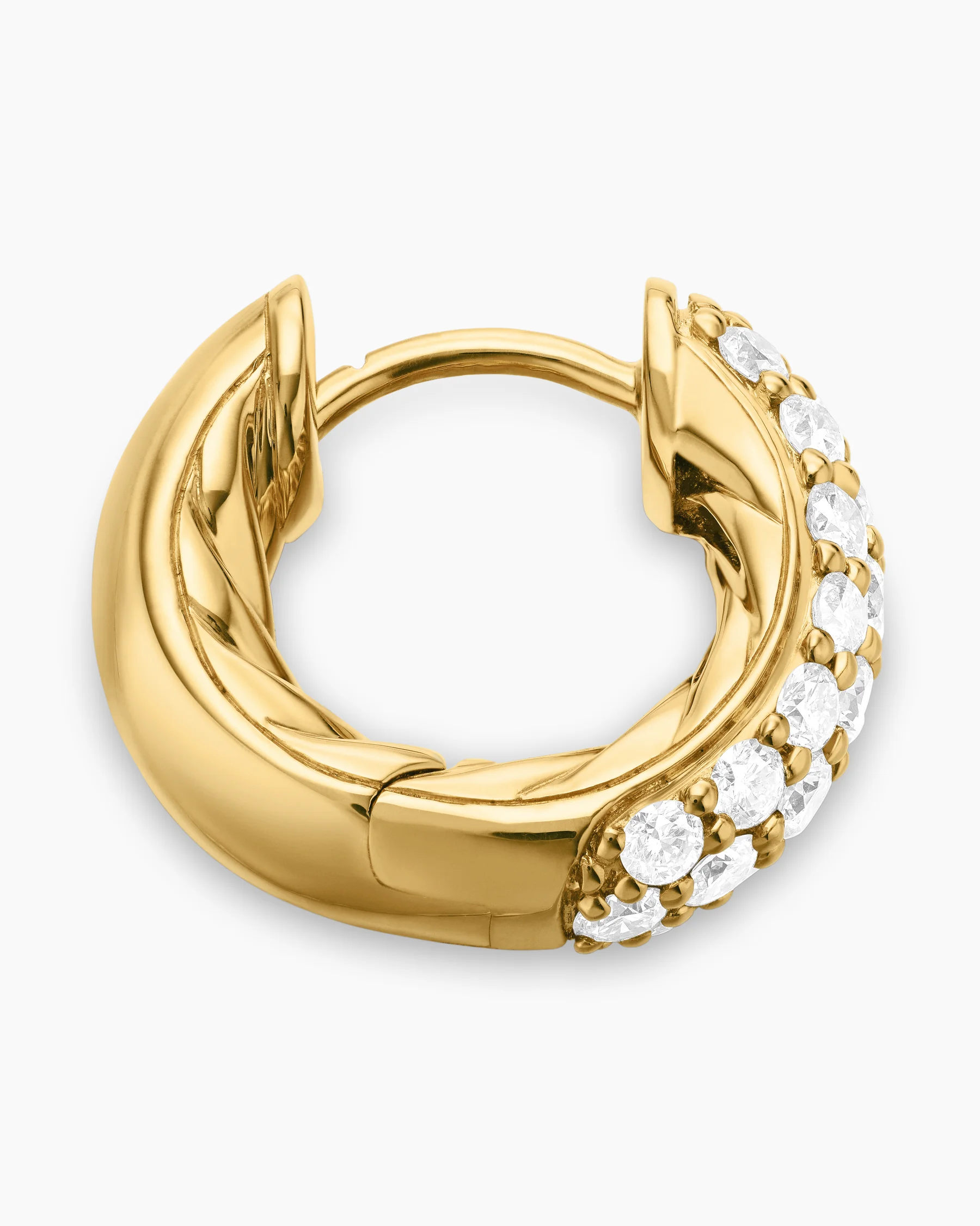 DY Mercer® Micro Hoop Earrings in Sterling Silver with Diamonds, 13.5mm 3 DY Mercer® Micro Hoop Earrings in Sterling Silver with Diamonds, 13.5mm