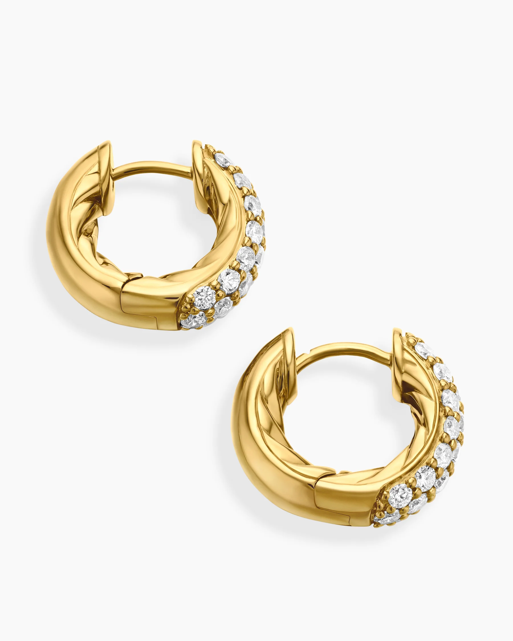 DY Mercer® Micro Hoop Earrings in Sterling Silver with Diamonds, 13.5mm 4 DY Mercer® Micro Hoop Earrings in Sterling Silver with Diamonds, 13.5mm