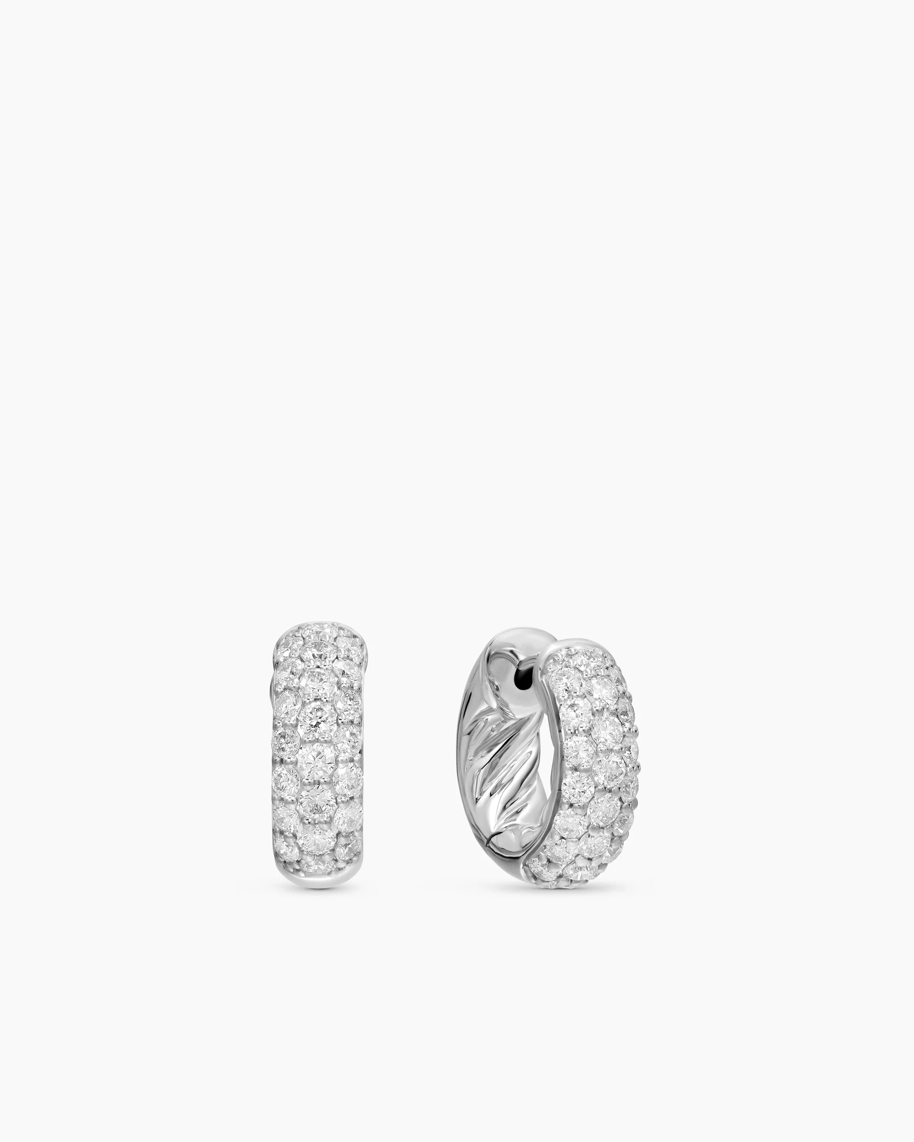 DY Mercer® Micro Hoop Earrings in Sterling Silver with Diamonds, 13.5mm 7 DY Mercer® Micro Hoop Earrings in Sterling Silver with Diamonds, 13.5mm
