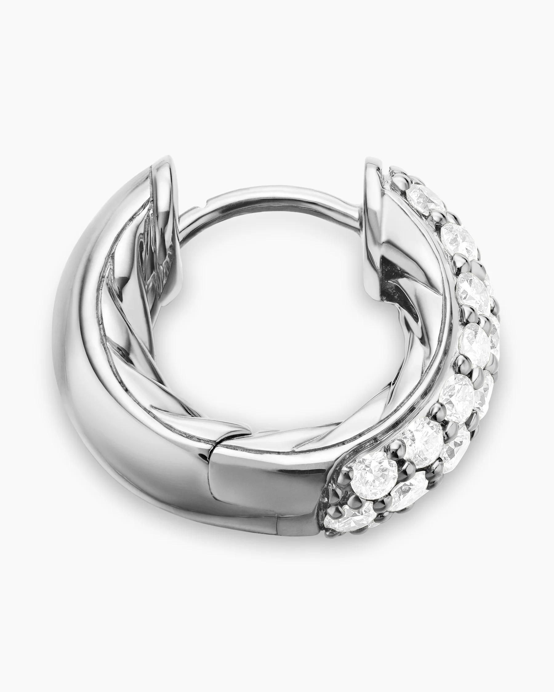 DY Mercer® Micro Hoop Earrings in Sterling Silver with Diamonds, 13.5mm 9 DY Mercer® Micro Hoop Earrings in Sterling Silver with Diamonds, 13.5mm
