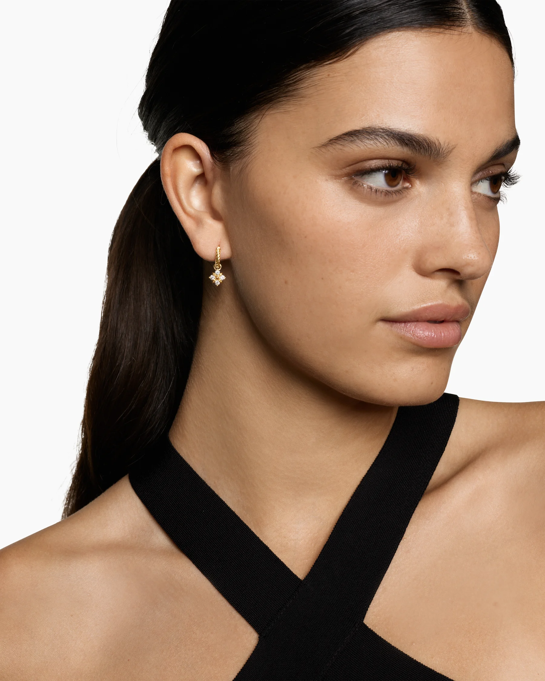 Petite Modern Renaissance® Pyramid Drop Earrings in 18K Yellow Gold with Diamonds, 18.8mm 2 Petite Modern Renaissance® Pyramid Drop Earrings in 18K Yellow Gold with Diamonds, 18.8mm