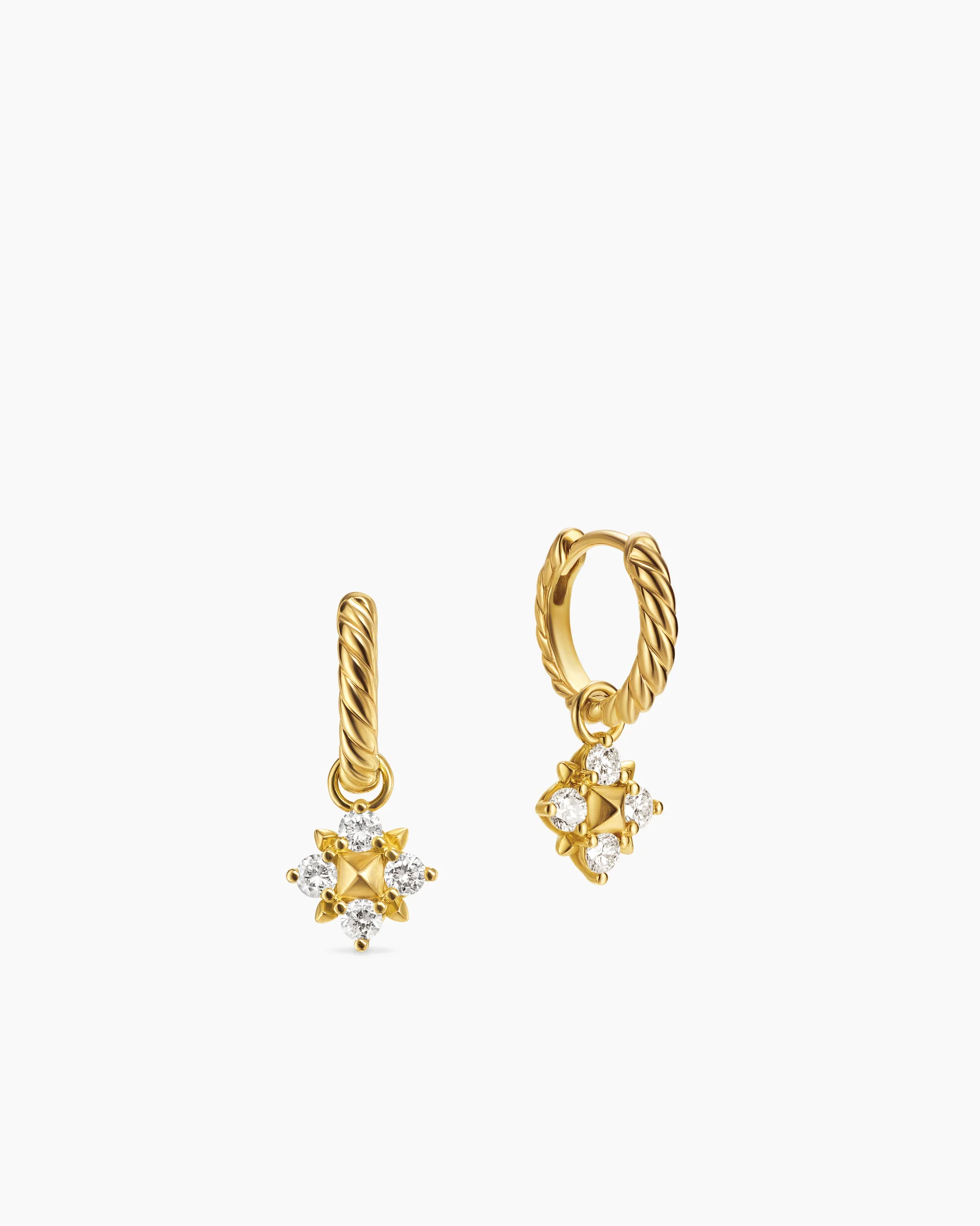 Petite Modern Renaissance® Pyramid Drop Earrings in 18K Yellow Gold with Diamonds, 18.8mm 3 Petite Modern Renaissance® Pyramid Drop Earrings in 18K Yellow Gold with Diamonds, 18.8mm