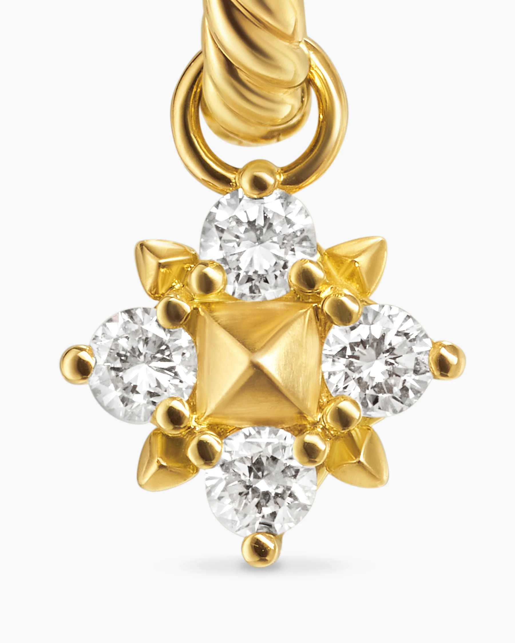 Petite Modern Renaissance® Pyramid Drop Earrings in 18K Yellow Gold with Diamonds, 18.8mm 4 Petite Modern Renaissance® Pyramid Drop Earrings in 18K Yellow Gold with Diamonds, 18.8mm