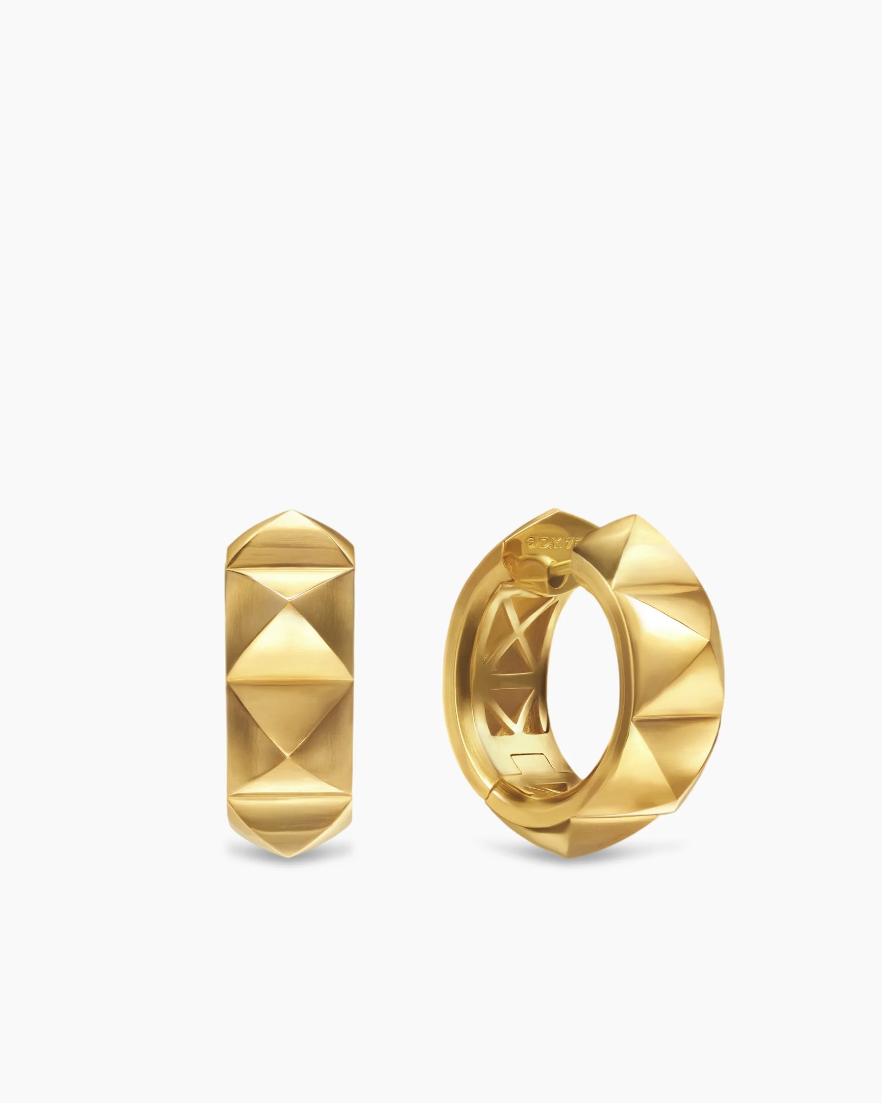 Pyramid Hoop Earrings in 18K Yellow Gold, 23.9mm