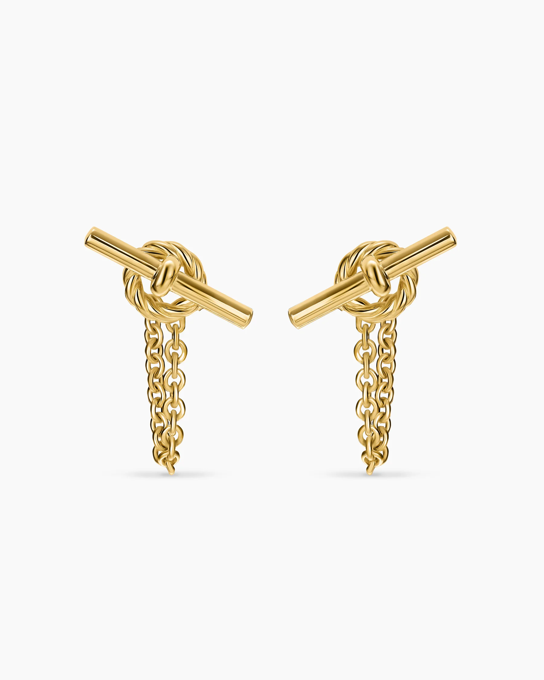 DY Mercer® Petite Toggle Chain Stud Earrings in Sterling Silver, 38.2mm