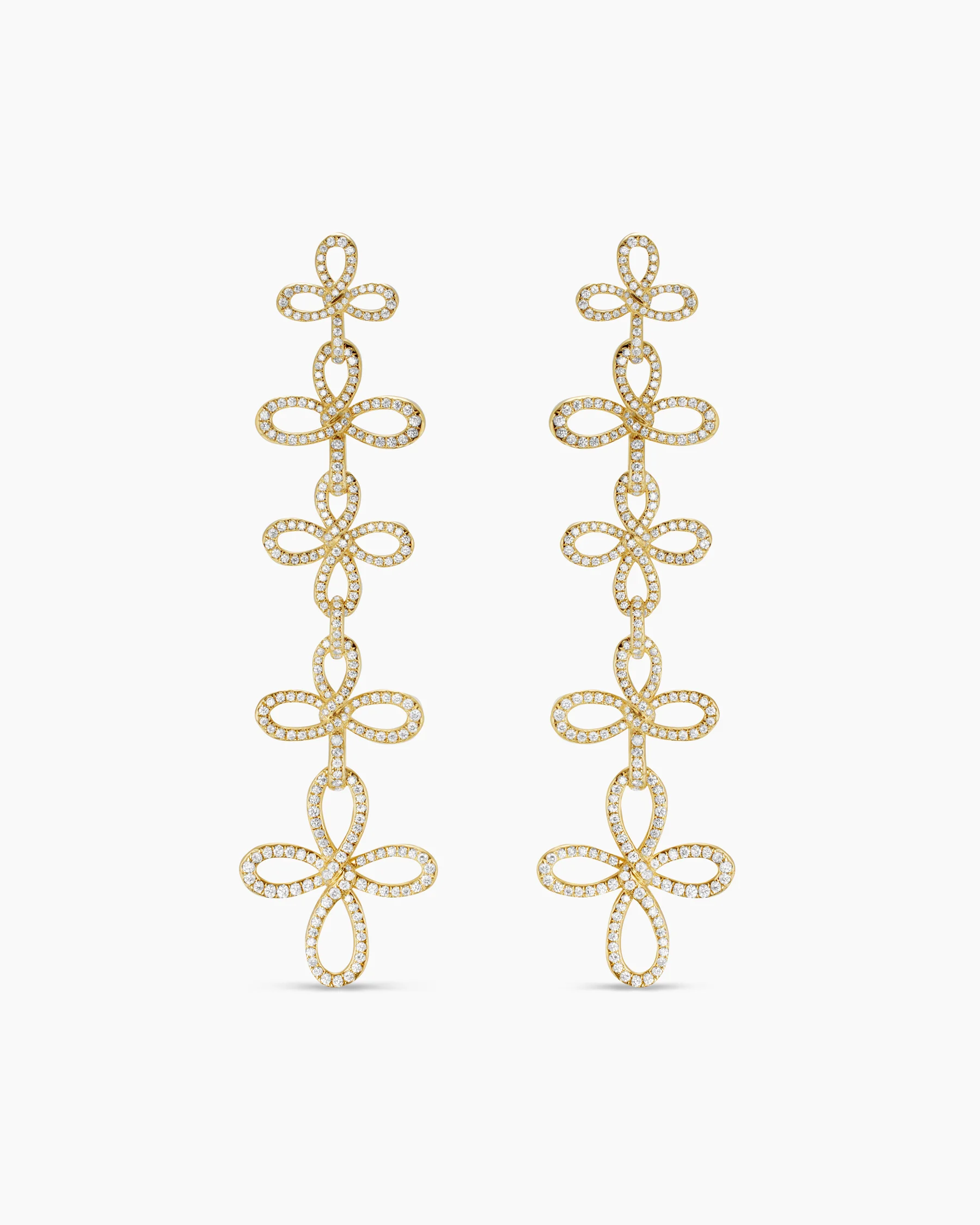 Wisteria® Statement Earrings in 18K Yellow Gold with Diamonds, 90mm