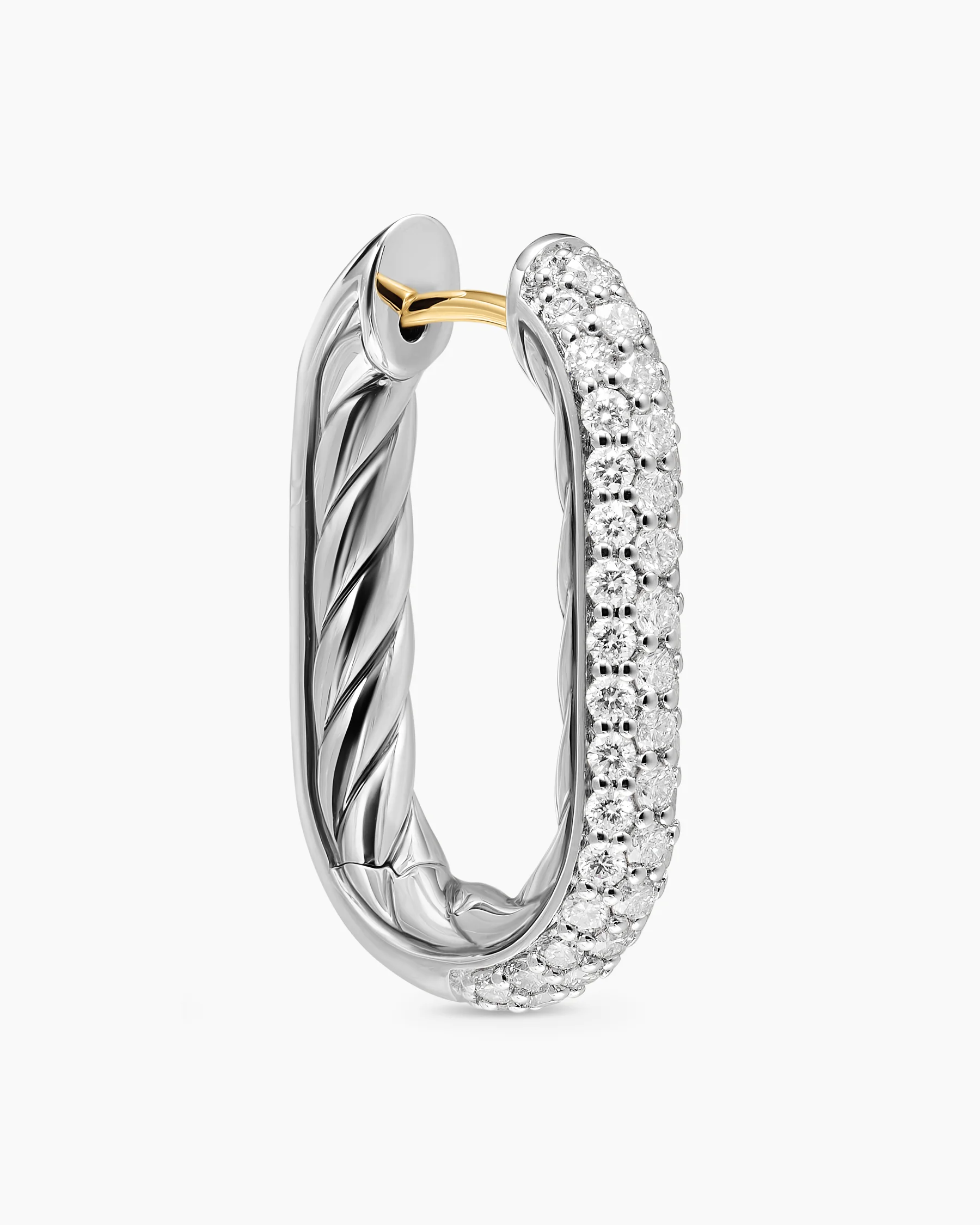 DY Madison® Smooth Hoop Earrings in 18K Yellow Gold with Diamonds, 24.3mm 10 DY Madison® Smooth Hoop Earrings in 18K Yellow Gold with Diamonds, 24.3mm