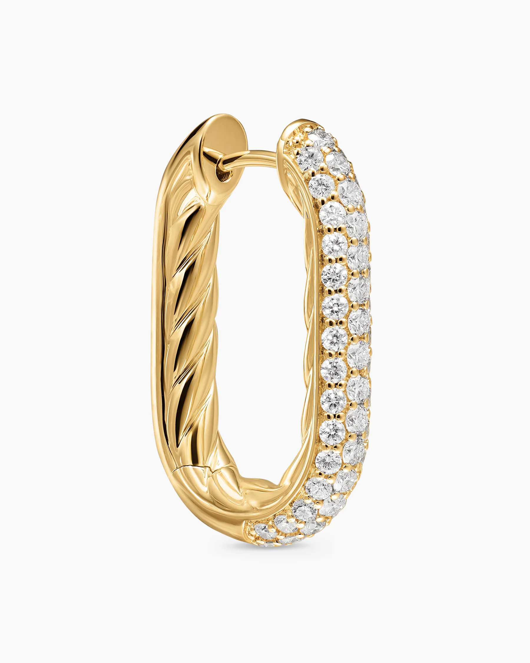DY Madison® Smooth Hoop Earrings in 18K Yellow Gold with Diamonds, 24.3mm 5 DY Madison® Smooth Hoop Earrings in 18K Yellow Gold with Diamonds, 24.3mm