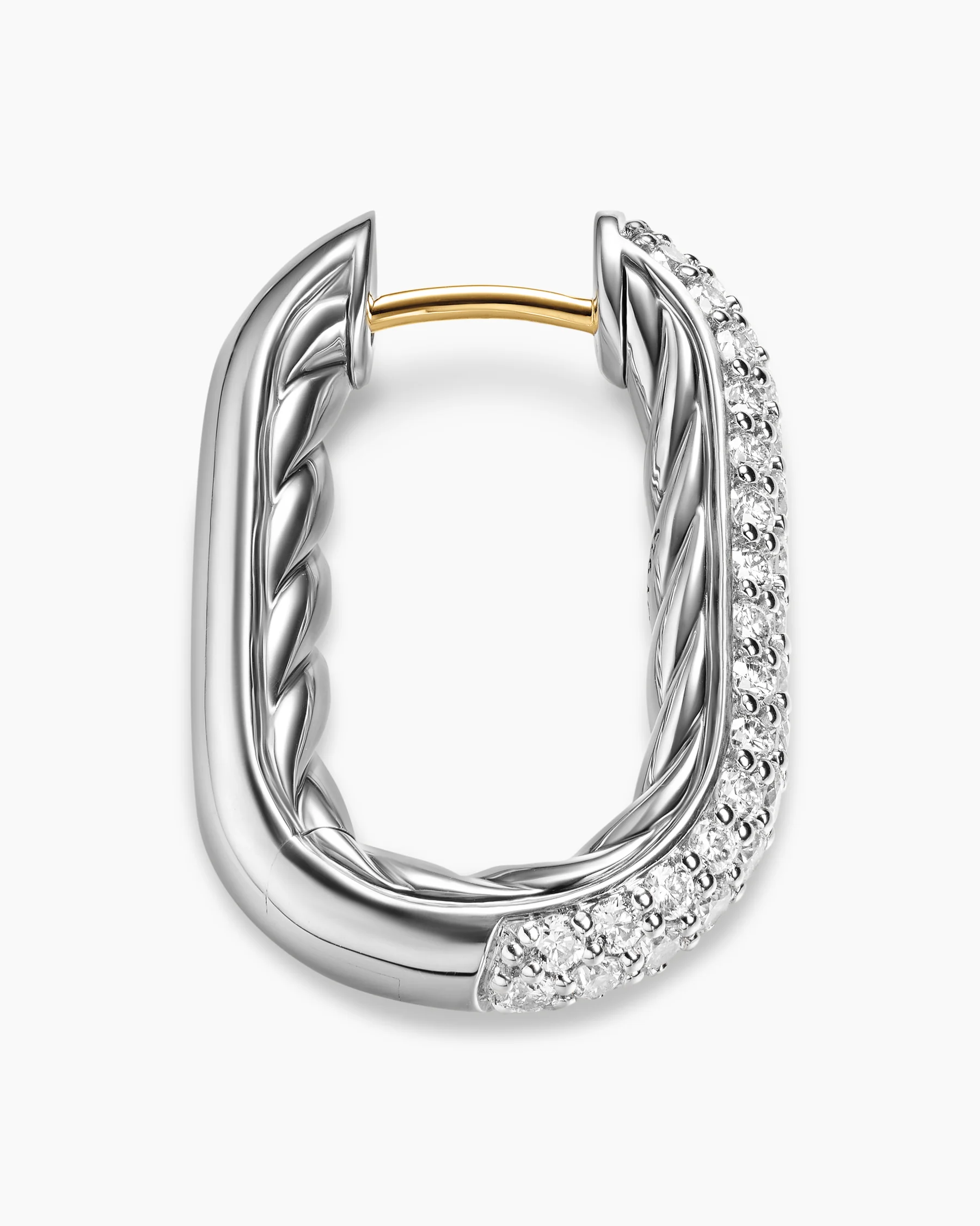 DY Madison® Smooth Hoop Earrings in 18K Yellow Gold with Diamonds, 24.3mm 8 DY Madison® Smooth Hoop Earrings in 18K Yellow Gold with Diamonds, 24.3mm