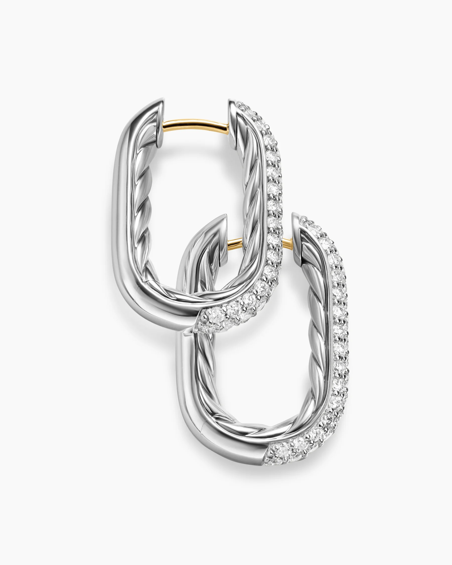 DY Madison® Smooth Hoop Earrings in 18K Yellow Gold with Diamonds, 24.3mm 9 DY Madison® Smooth Hoop Earrings in 18K Yellow Gold with Diamonds, 24.3mm