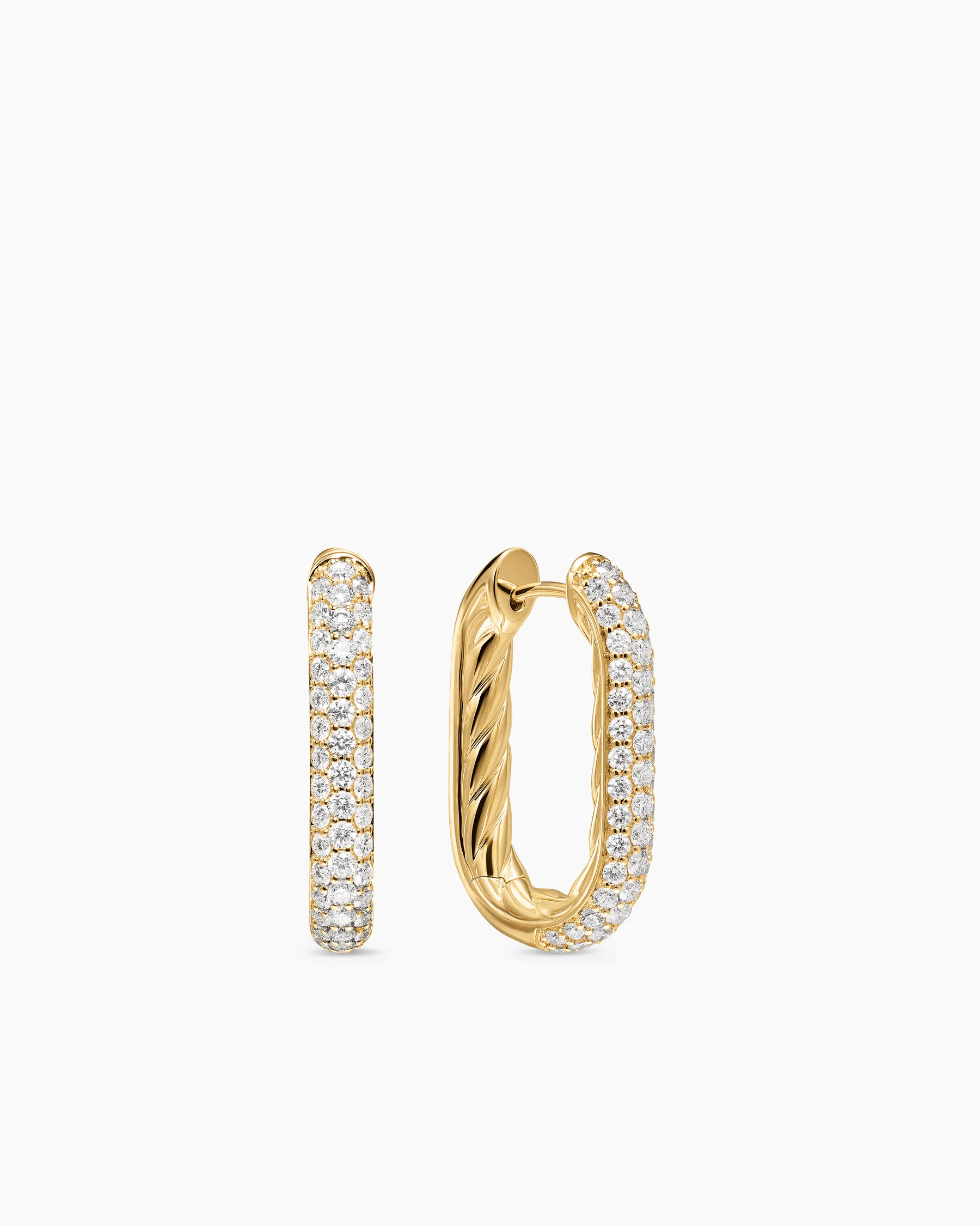 DY Madison® Smooth Hoop Earrings in Sterling Silver with Diamonds, 24.3mm 22 DY Madison® Smooth Hoop Earrings in Sterling Silver with Diamonds, 24.3mm