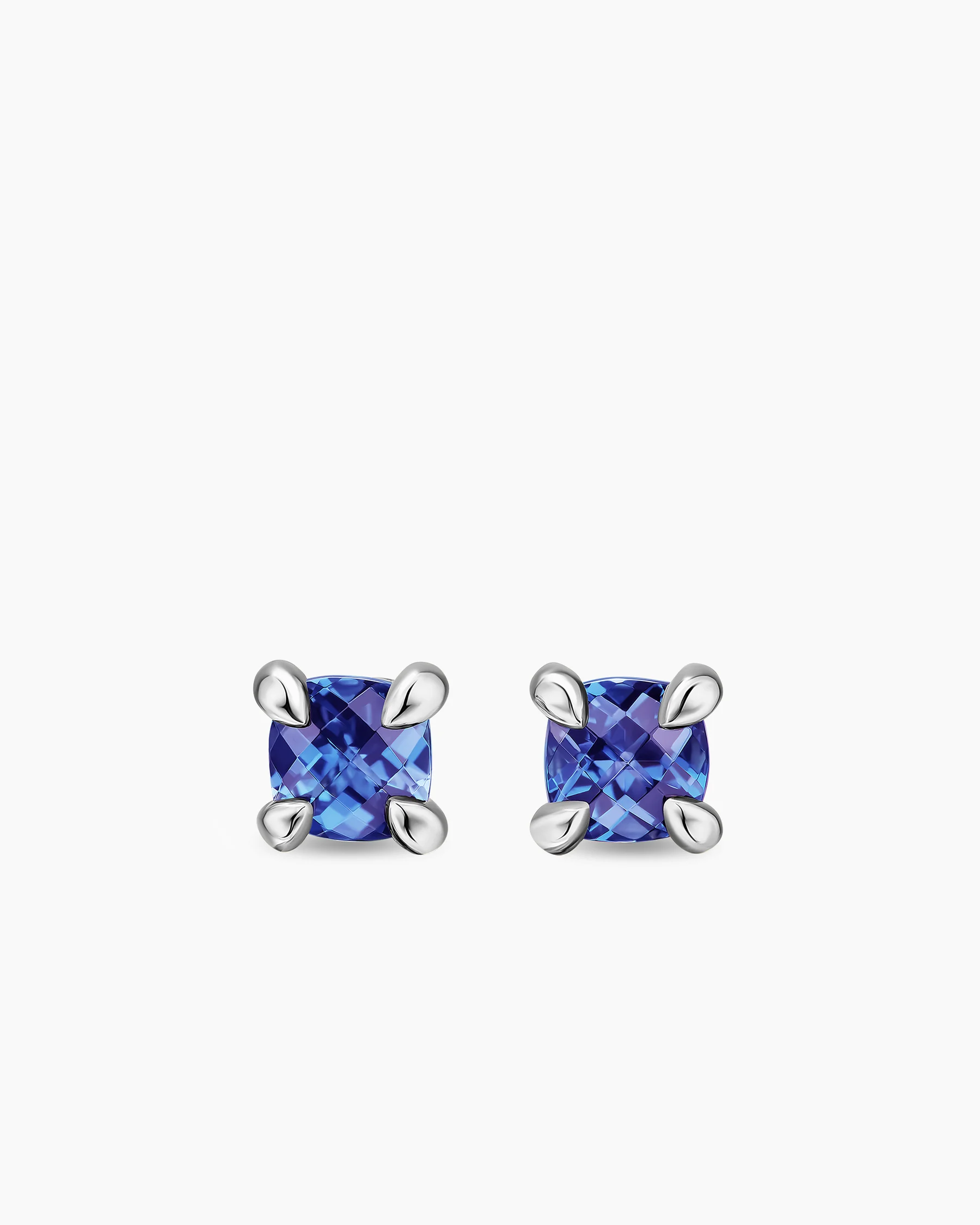 Micro Chatelaine® Stud Earrings in 18K Yellow Gold with Aquamarine, 4.8mm