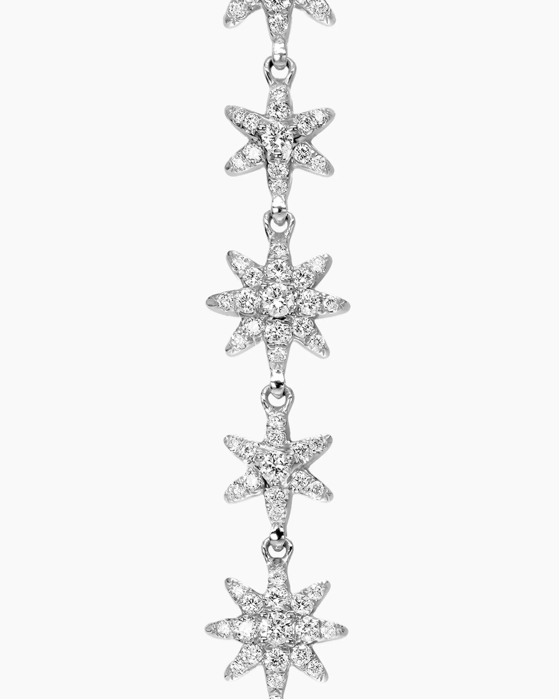 Starburst Drop Earrings in 18K White Gold with Diamonds, 70.9mm 4 Starburst Drop Earrings in 18K White Gold with Diamonds, 70.9mm