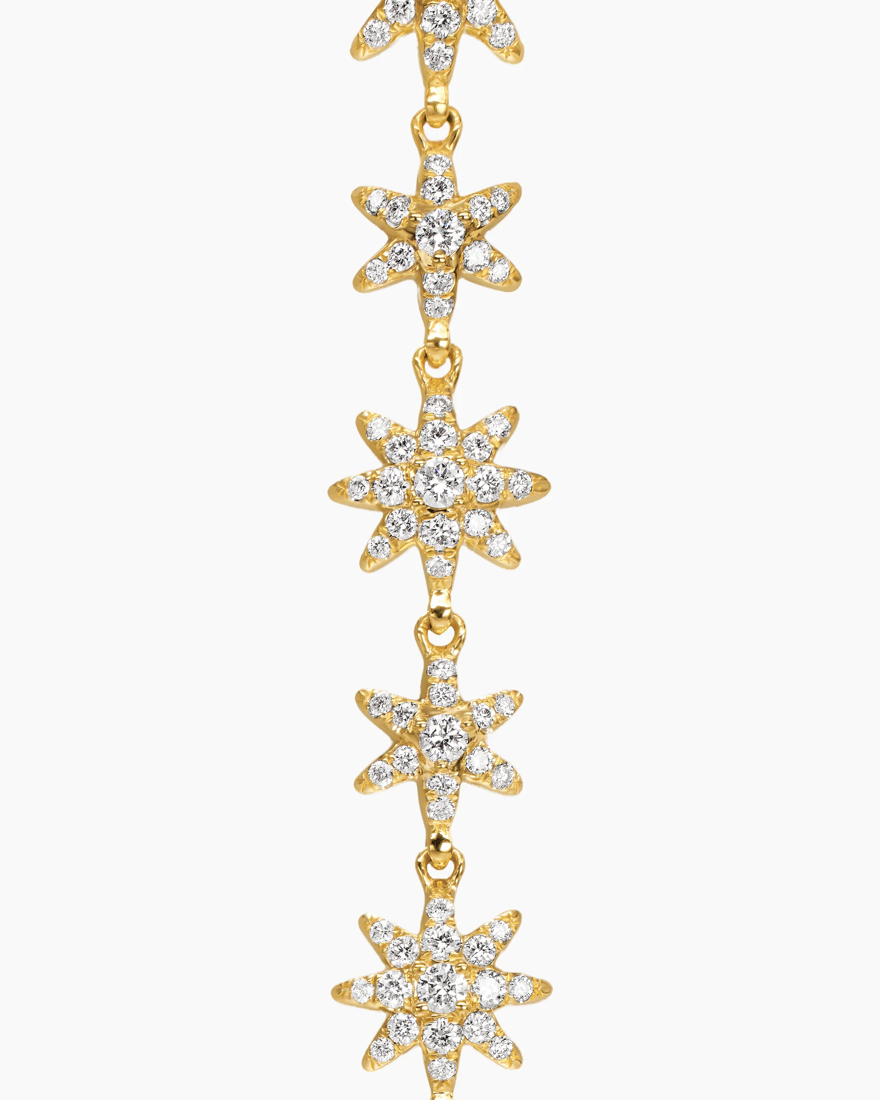 Starburst Drop Earrings in 18K White Gold with Diamonds, 70.9mm 9 Starburst Drop Earrings in 18K White Gold with Diamonds, 70.9mm