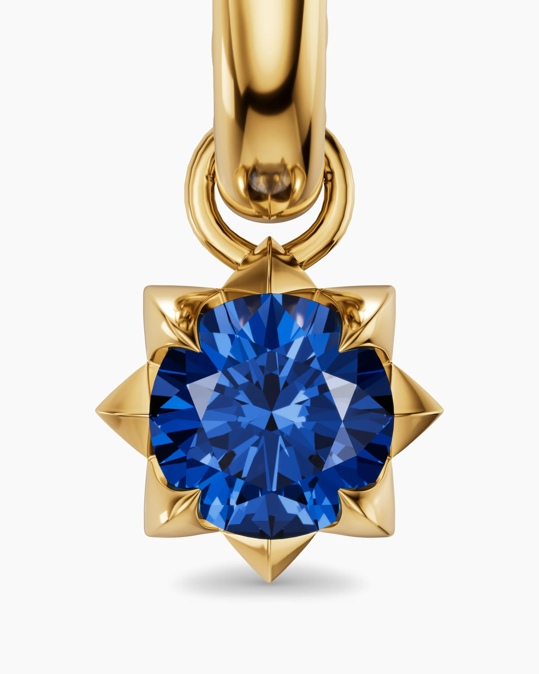 Petite Pavé Stone Drop Earrings in 18K Yellow Gold with Blue Sapphires, 4.5mm 4 Petite Pavé Stone Drop Earrings in 18K Yellow Gold with Blue Sapphires, 4.5mm