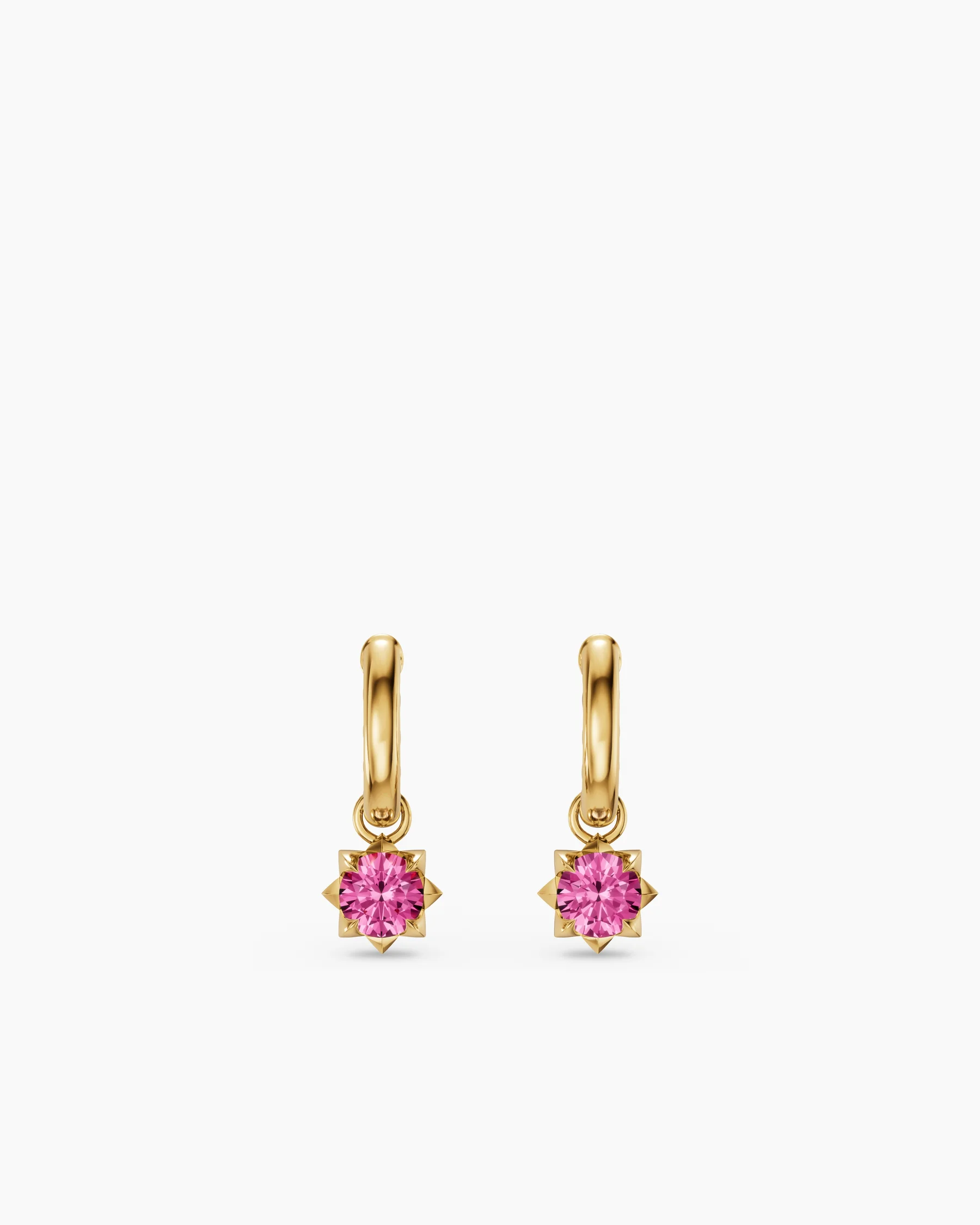 Petite Pavé Stone Drop Earrings in 18K Yellow Gold with Blue Sapphires, 4.5mm 5 Petite Pavé Stone Drop Earrings in 18K Yellow Gold with Blue Sapphires, 4.5mm