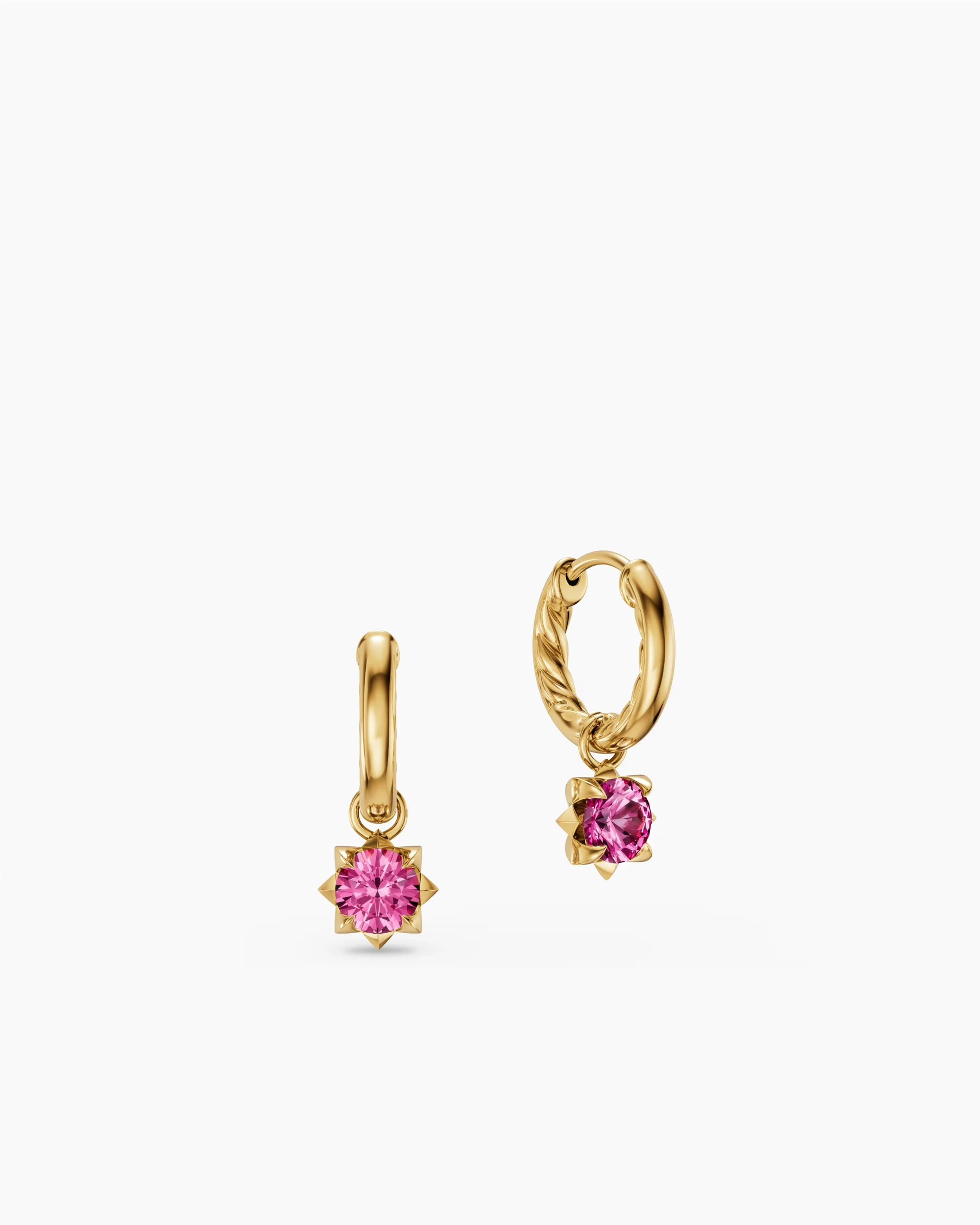 Petite Pavé Stone Drop Earrings in 18K Yellow Gold with Blue Sapphires, 4.5mm 7 Petite Pavé Stone Drop Earrings in 18K Yellow Gold with Blue Sapphires, 4.5mm