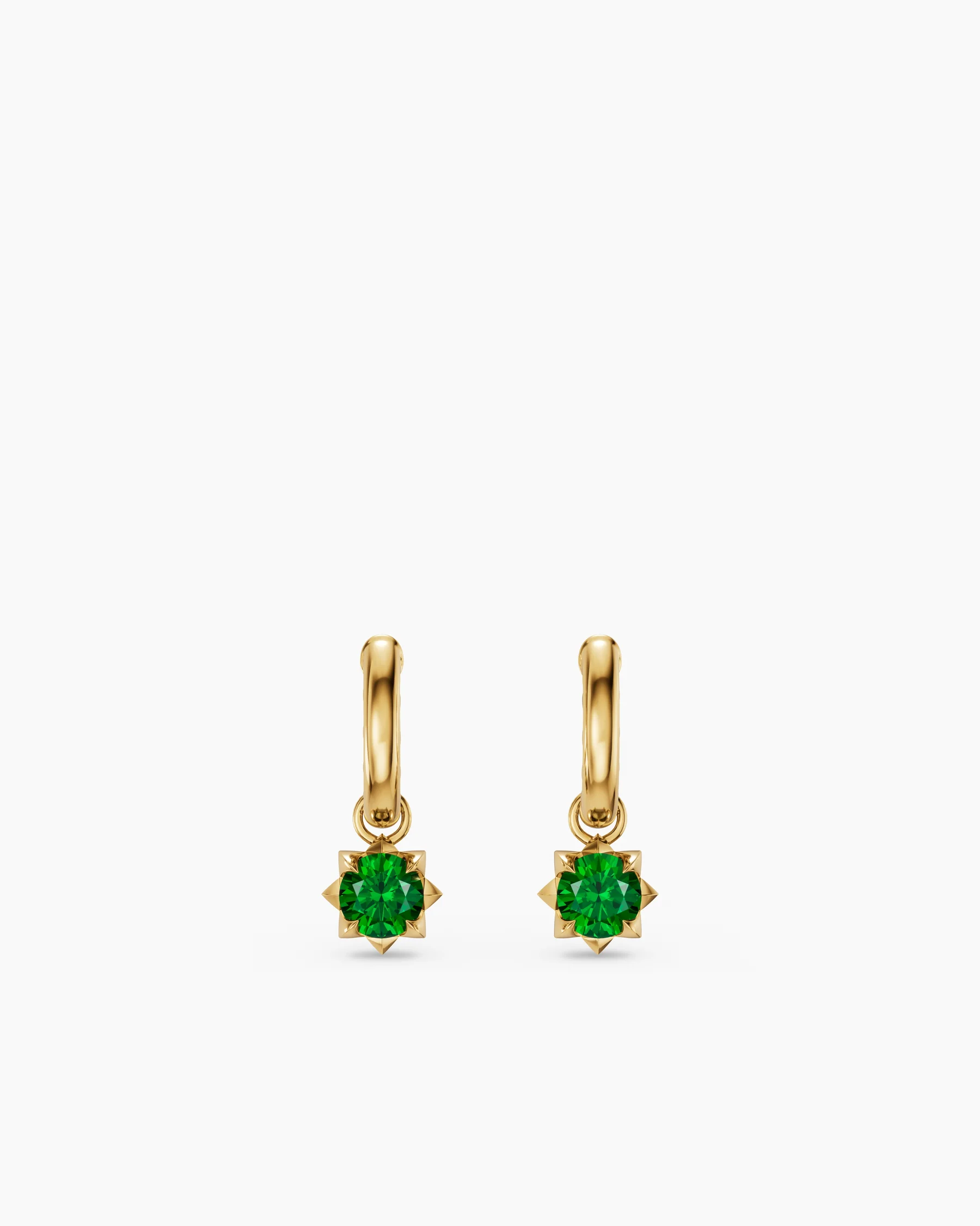 Petite Pavé Stone Drop Earrings in 18K Yellow Gold with Blue Sapphires, 4.5mm 9 Petite Pavé Stone Drop Earrings in 18K Yellow Gold with Blue Sapphires, 4.5mm