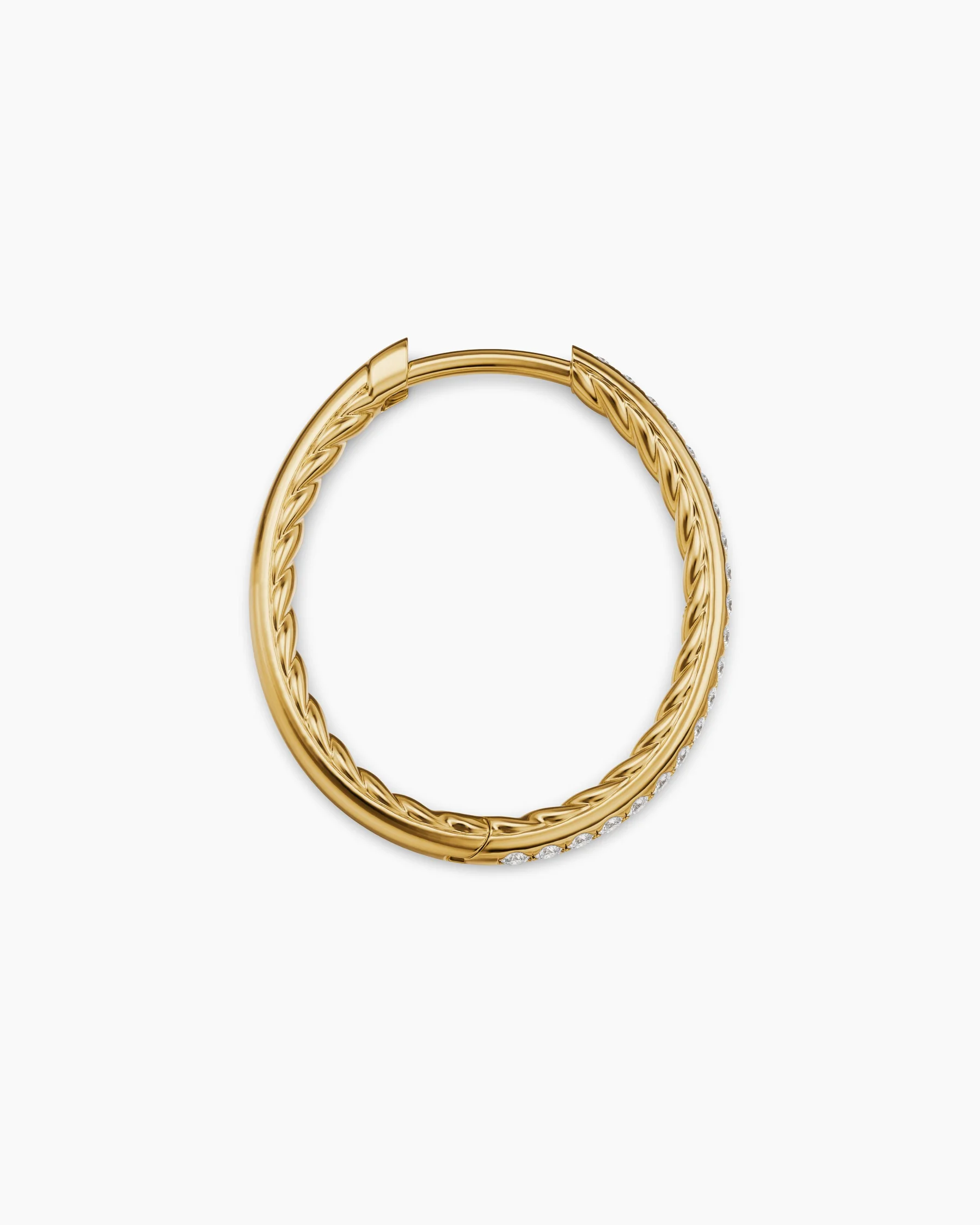 Petite Pavé Hoop Earrings in 18K Yellow Gold with Diamonds, 19.3mm 3 Petite Pavé Hoop Earrings in 18K Yellow Gold with Diamonds, 19.3mm