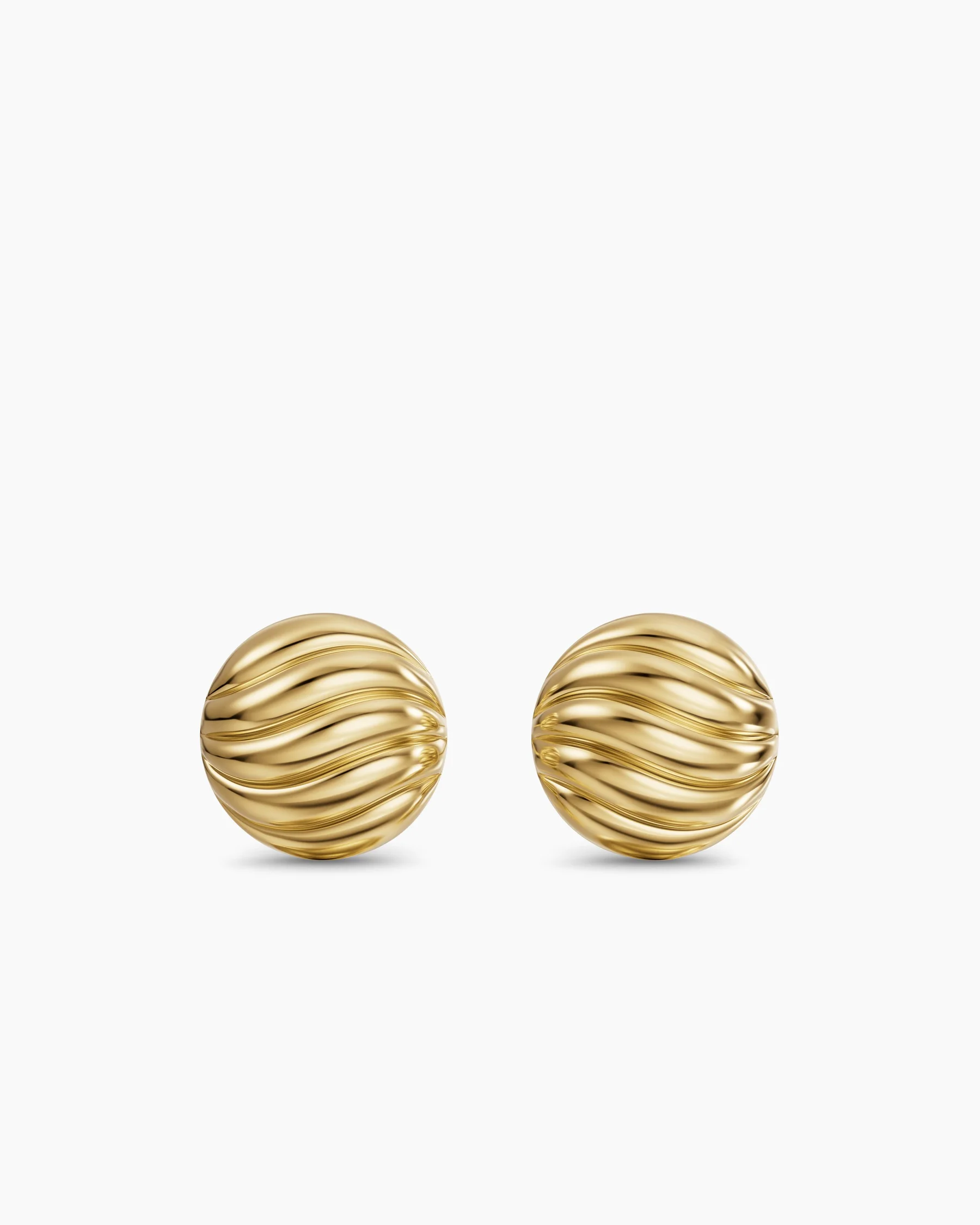 Sculpted Cable Stud Earrings in 18K Yellow Gold, 9mm 10 Sculpted Cable Stud Earrings in 18K Yellow Gold, 9mm
