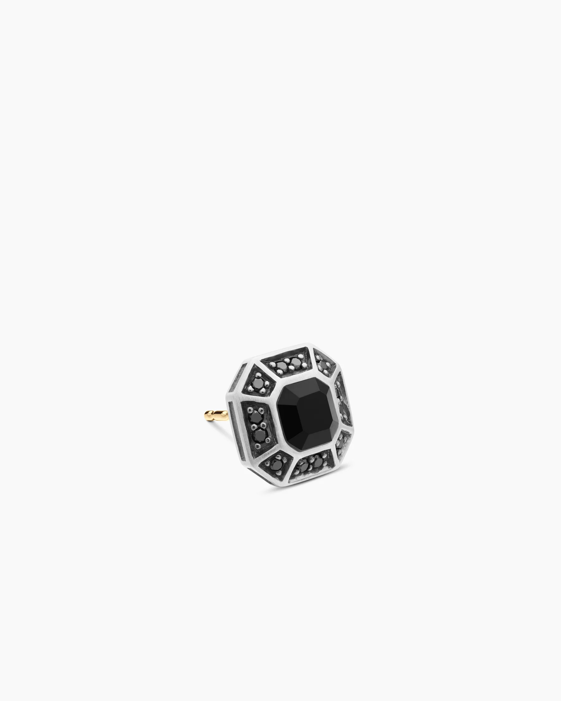 Streamline® Pavé Stud Earring in Sterling Silver with Black Diamonds, 10mm