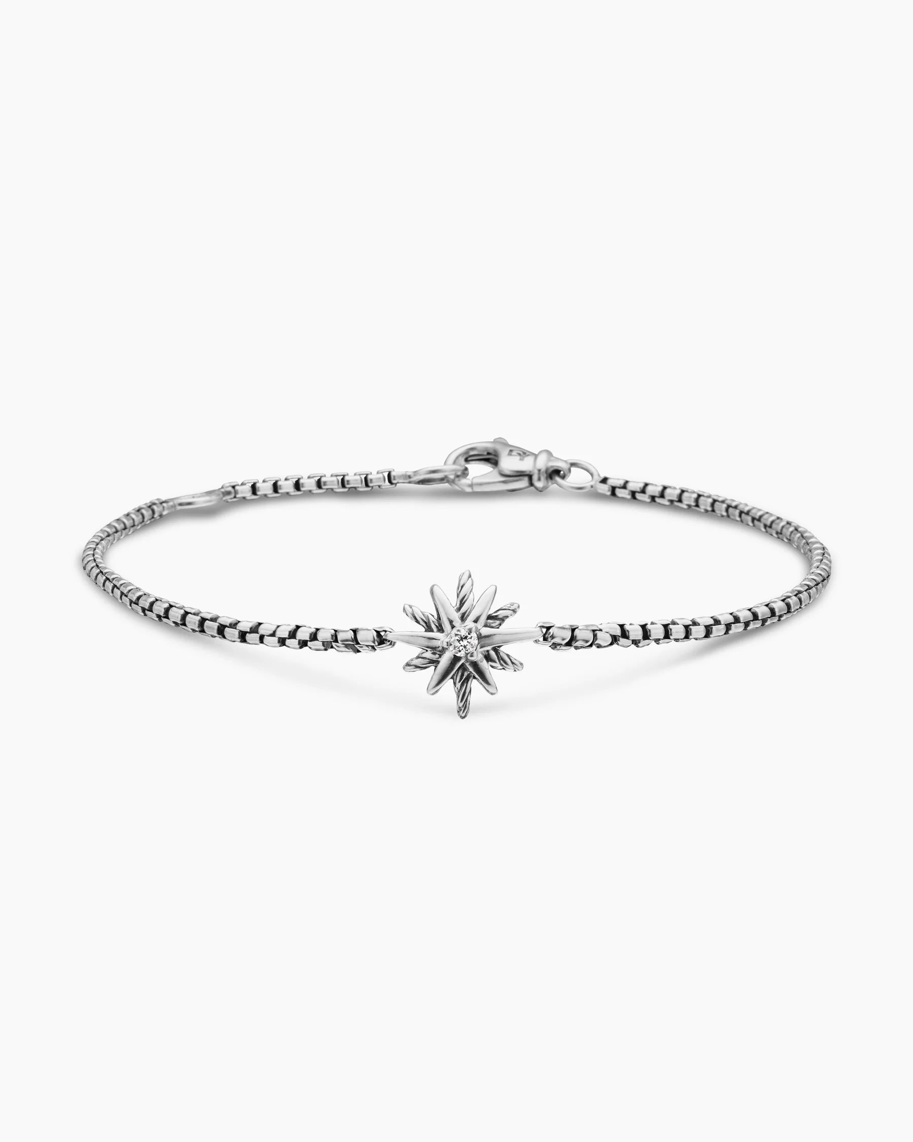 Starburst Teen Bracelet in Sterling Silver with Center Diamond, 8mm 49 Starburst Teen Bracelet in Sterling Silver with Center Diamond, 8mm
