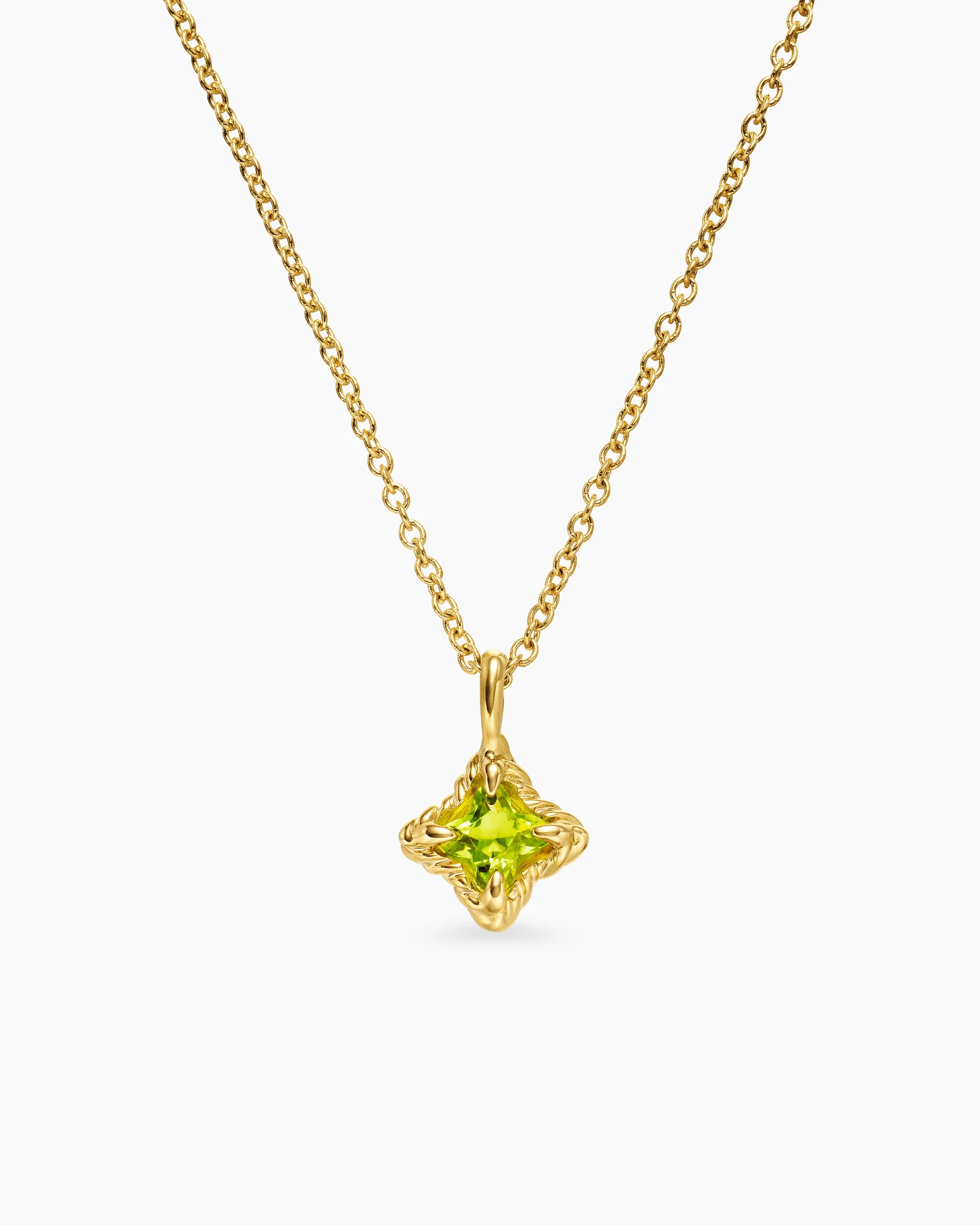 Cable Collectibles® Teen Quad Necklace in 18K Yellow Gold with Peridot