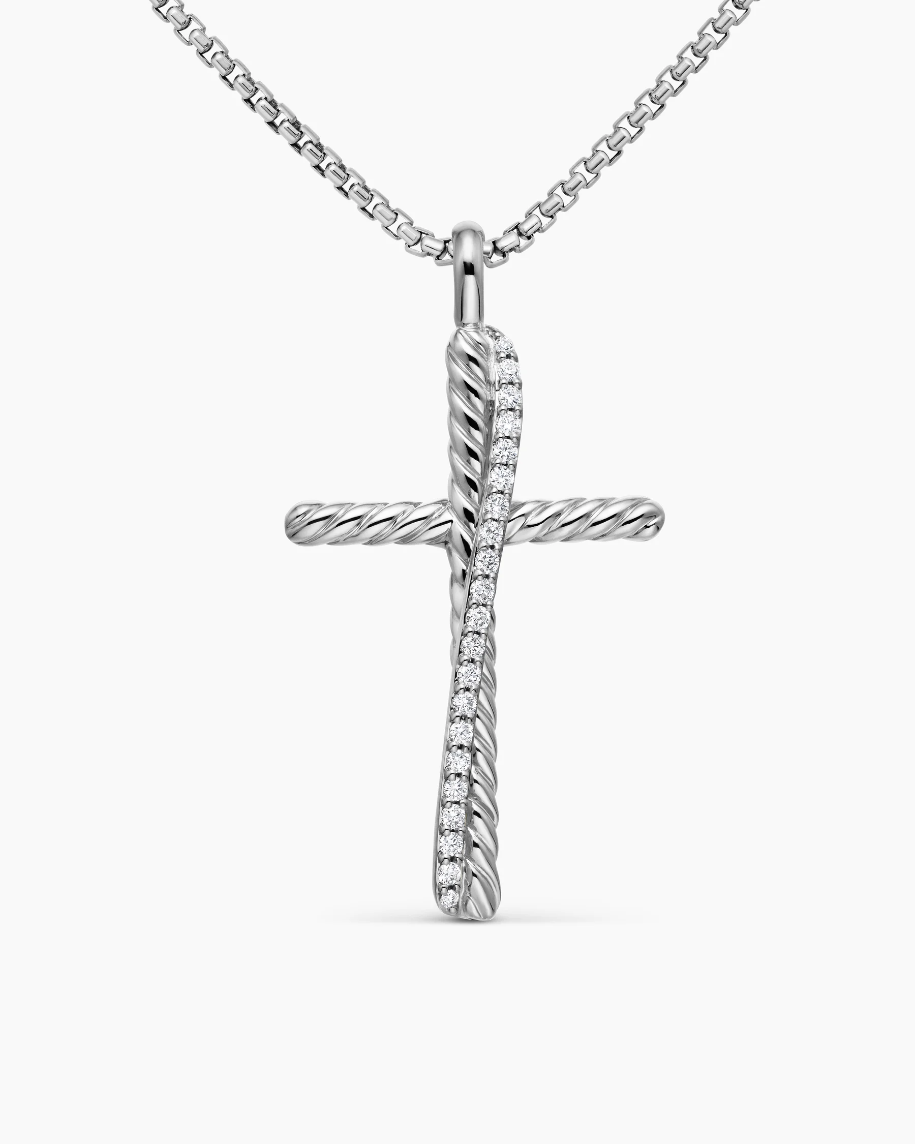 Crossover Cross Necklace in Sterling Silver with 18K Yellow Gold, 35.6mm 23 Crossover Cross Necklace in Sterling Silver with 18K Yellow Gold, 35.6mm