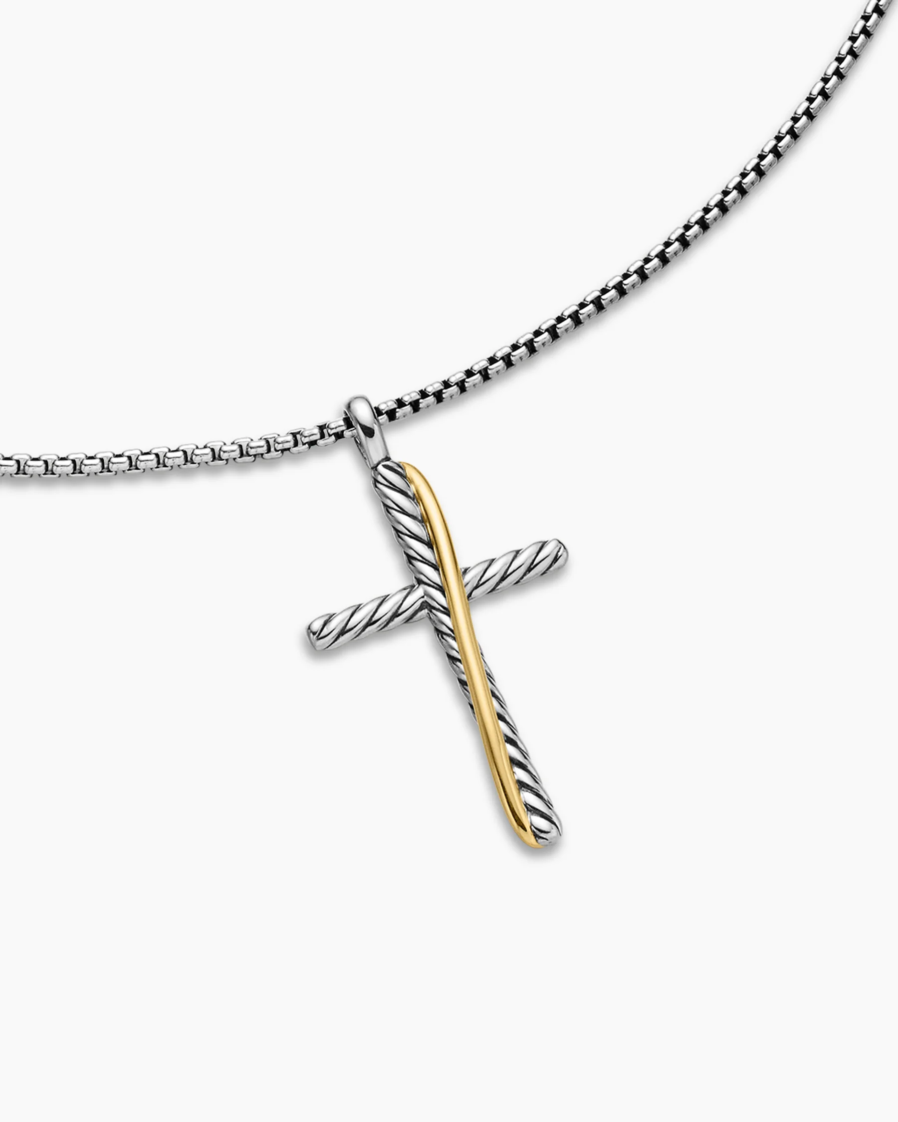Crossover Cross Necklace in Sterling Silver with Diamonds, 35.6mm 10 Crossover Cross Necklace in Sterling Silver with Diamonds, 35.6mm
