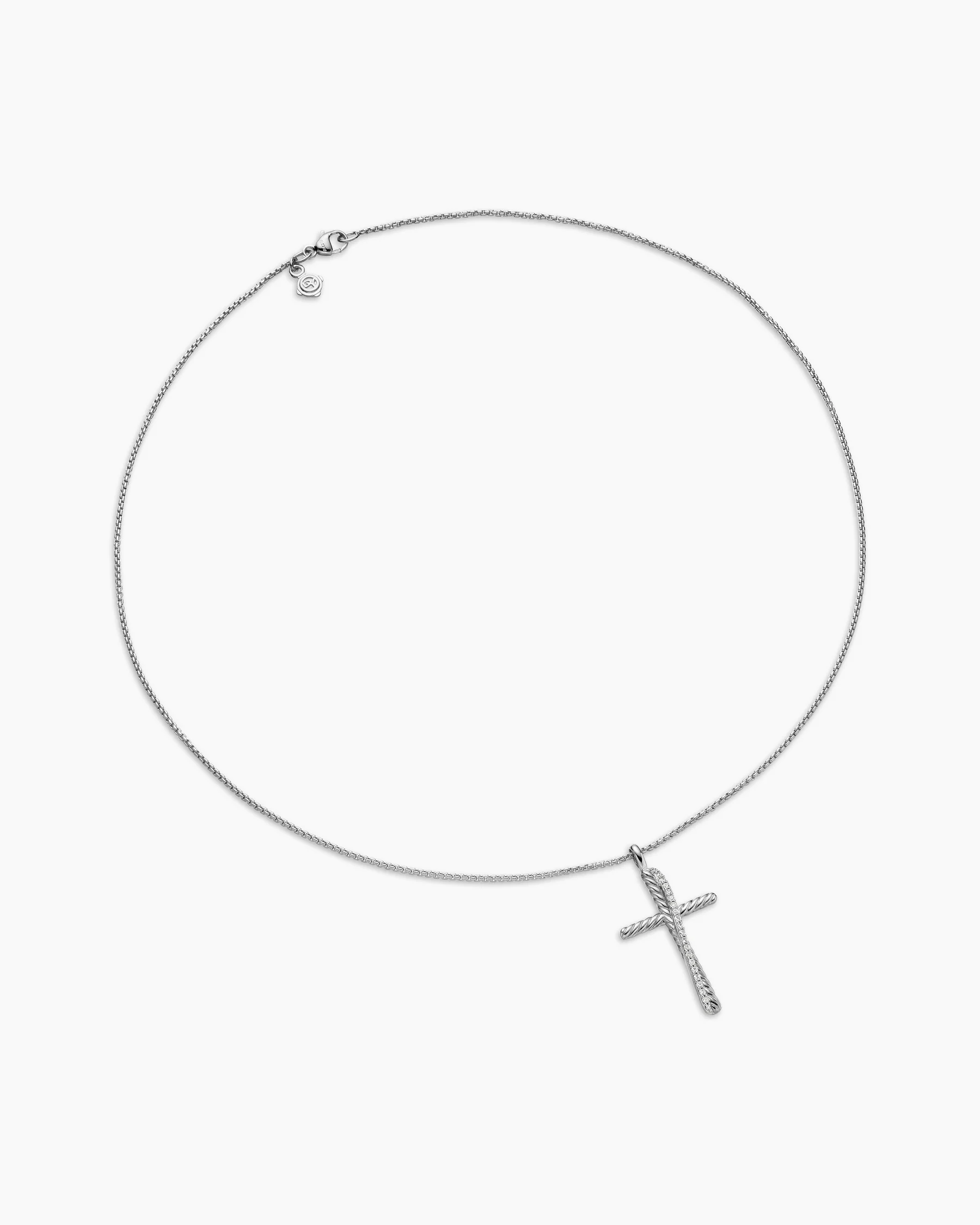 Crossover Cross Necklace in Sterling Silver with Diamonds, 35.6mm 3 Crossover Cross Necklace in Sterling Silver with Diamonds, 35.6mm