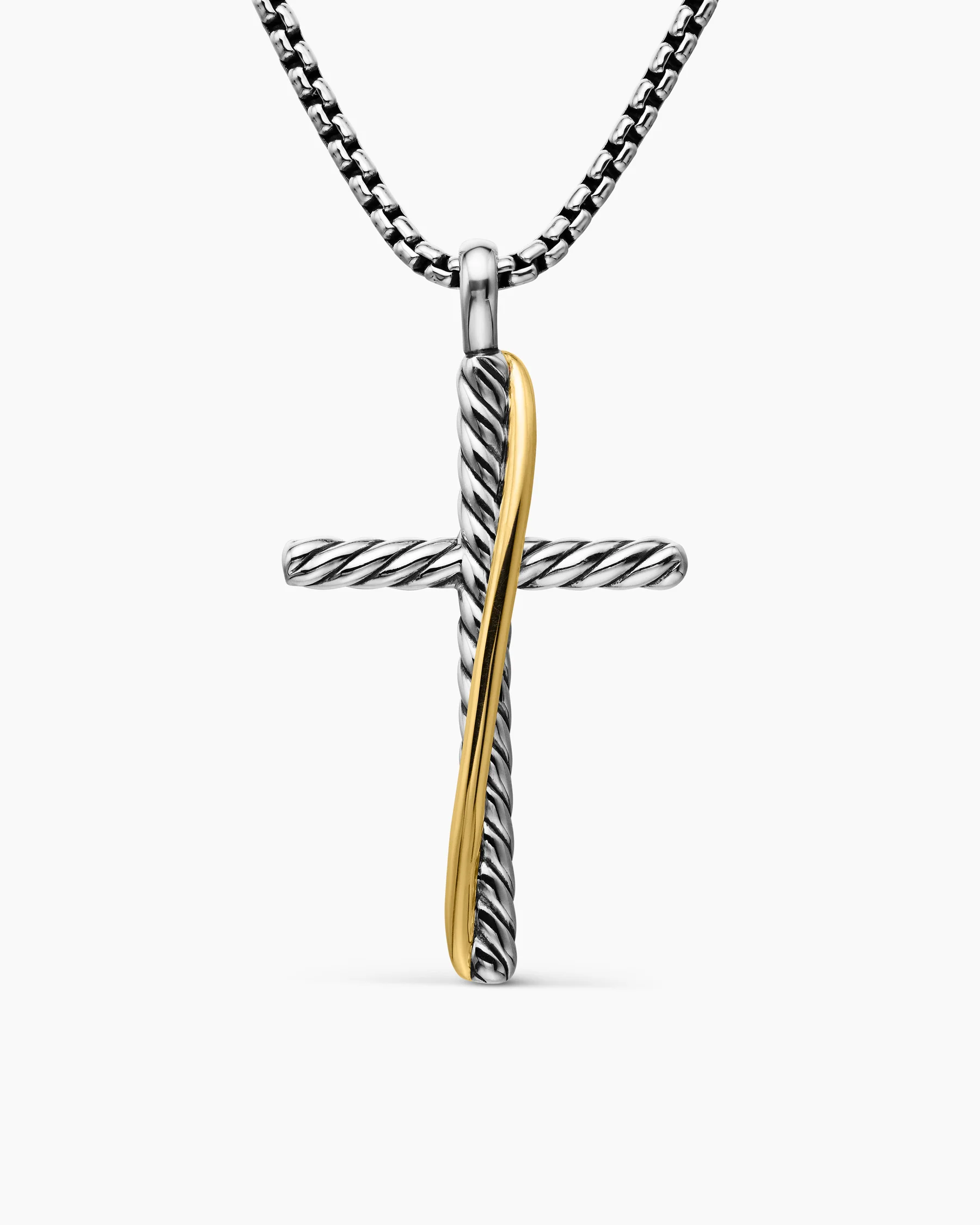 Crossover Cross Necklace in Sterling Silver with Diamonds, 35.6mm 6 Crossover Cross Necklace in Sterling Silver with Diamonds, 35.6mm