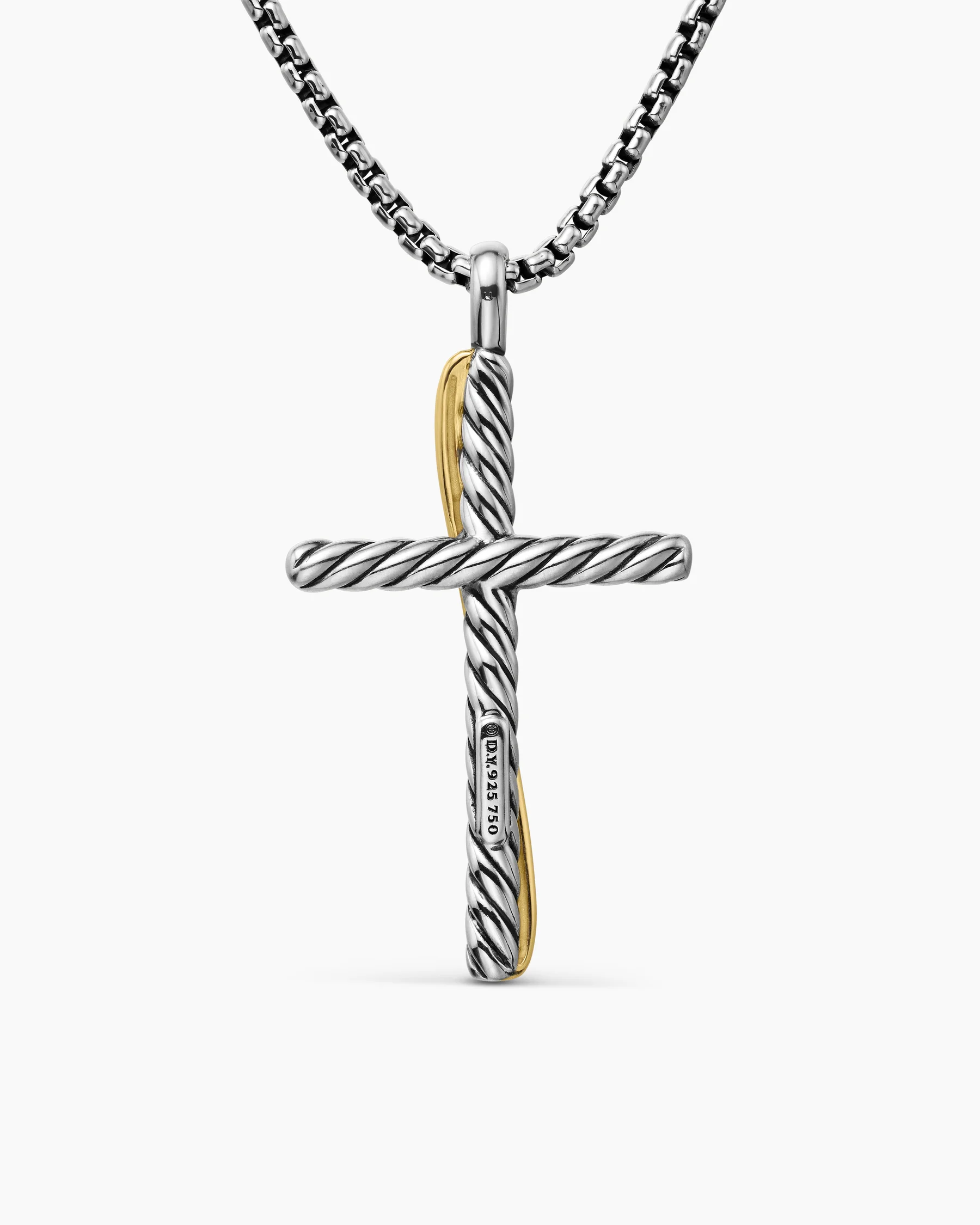 Crossover Cross Necklace in Sterling Silver with Diamonds, 35.6mm 9 Crossover Cross Necklace in Sterling Silver with Diamonds, 35.6mm