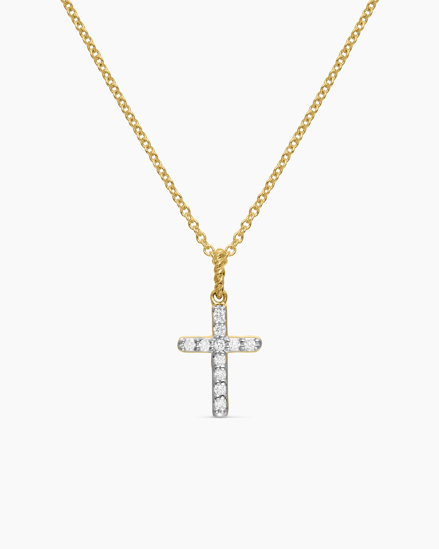 Cable Collectibles® Cross Necklace in 18K Yellow Gold with Diamonds, 17mm 22 Cable Collectibles® Cross Necklace in 18K Yellow Gold with Diamonds, 17mm