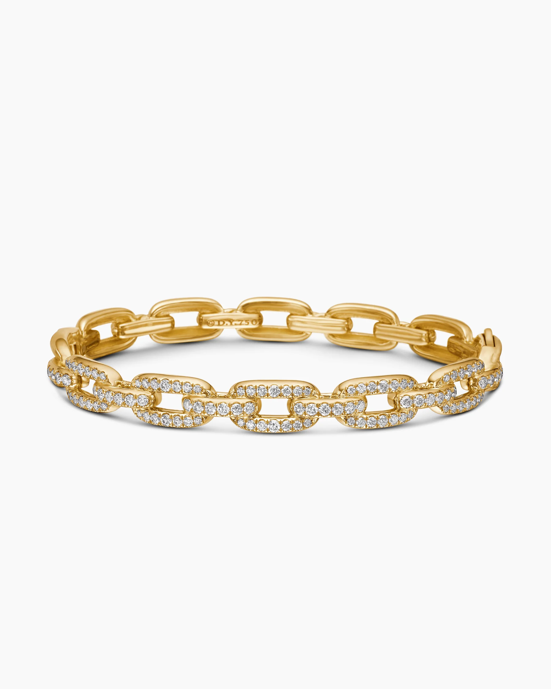 Stax Chain Link Bracelet in 18K Yellow Gold with Diamonds, 7mm 11 Stax Chain Link Bracelet in 18K Yellow Gold with Diamonds, 7mm