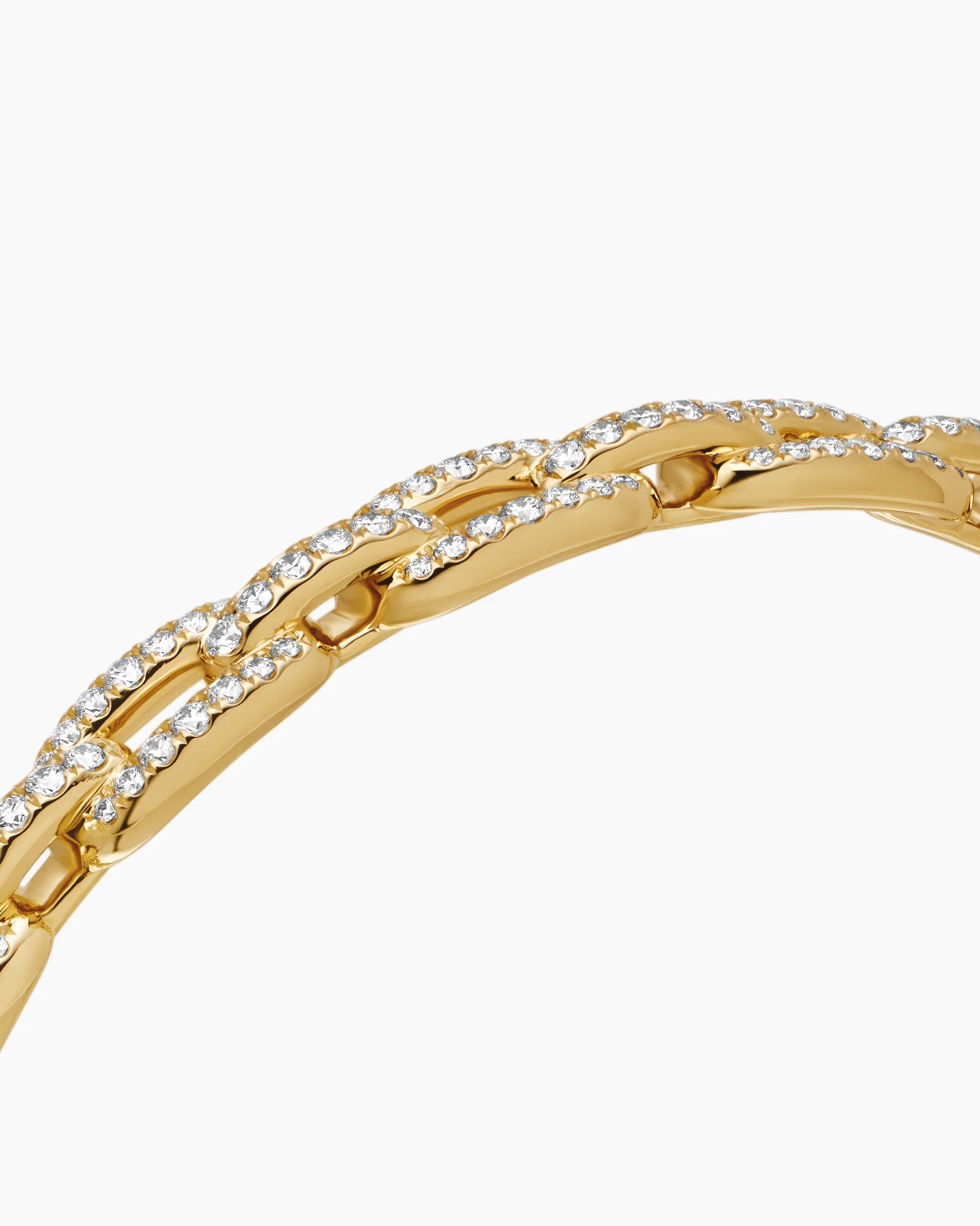 Stax Chain Link Bracelet in 18K Yellow Gold with Diamonds, 7mm 12 Stax Chain Link Bracelet in 18K Yellow Gold with Diamonds, 7mm