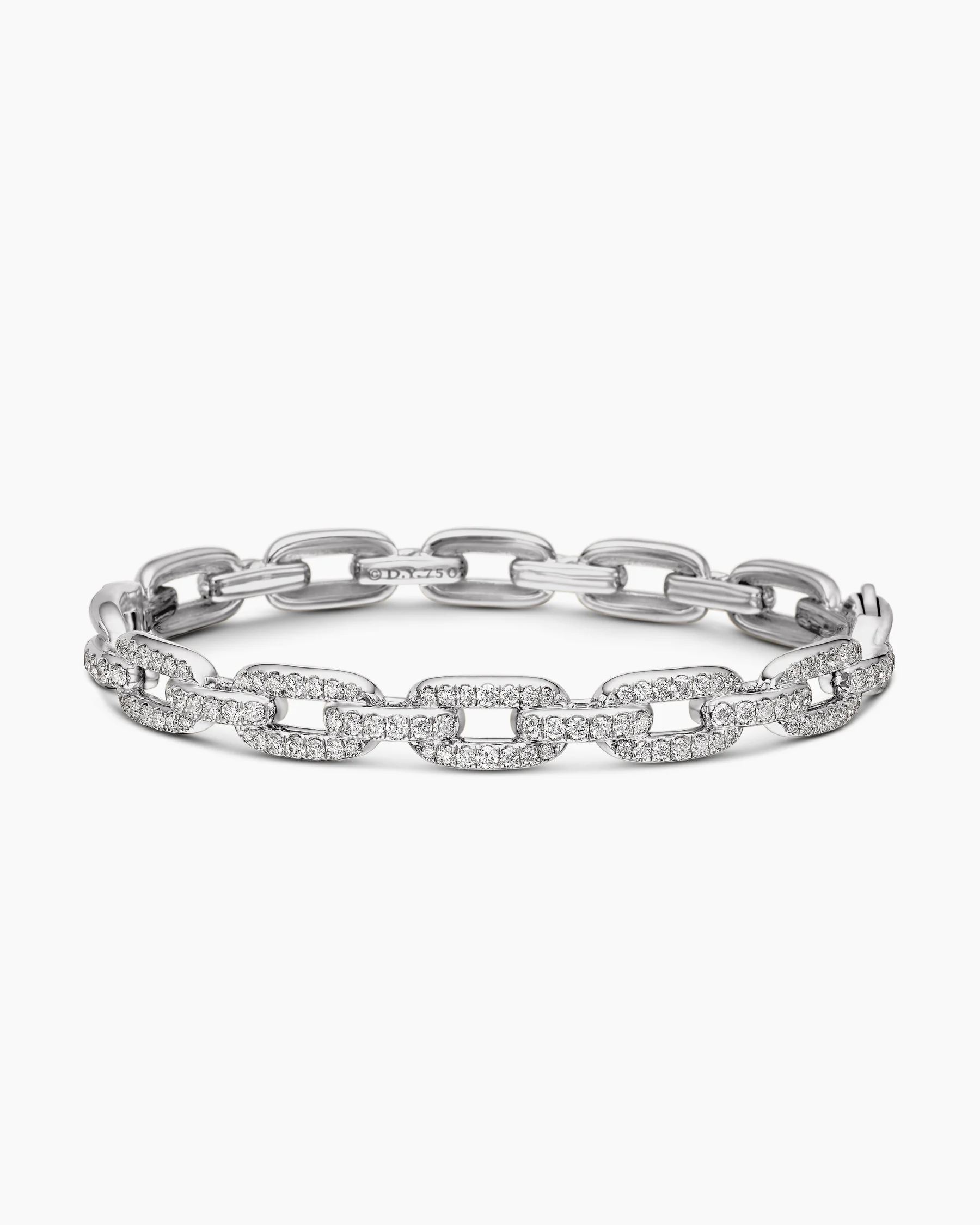Stax Chain Link Bracelet in 18K Yellow Gold with Diamonds, 7mm 4 Stax Chain Link Bracelet in 18K Yellow Gold with Diamonds, 7mm