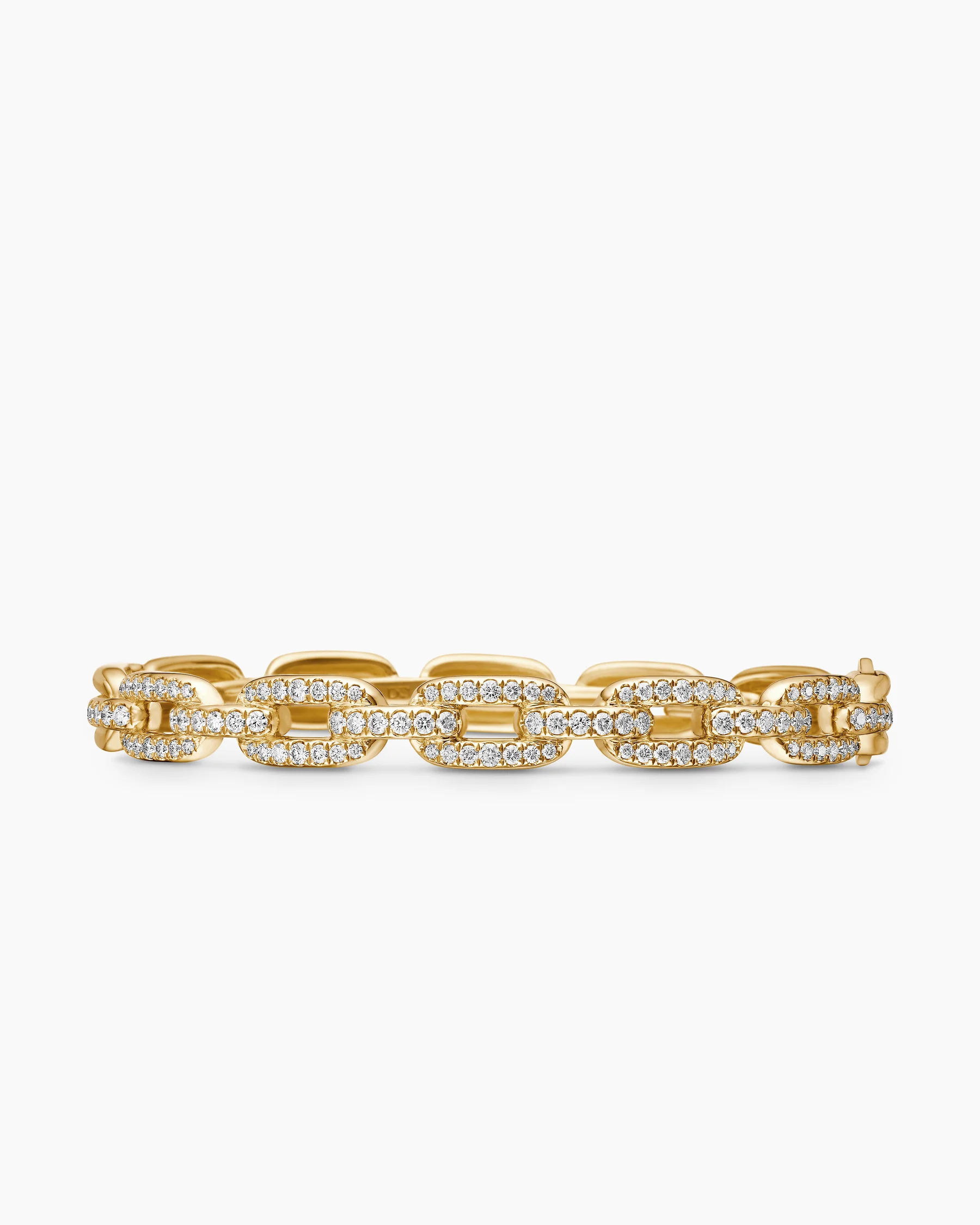 Stax Chain Link Bracelet in 18K Yellow Gold with Diamonds, 7mm 8 Stax Chain Link Bracelet in 18K Yellow Gold with Diamonds, 7mm