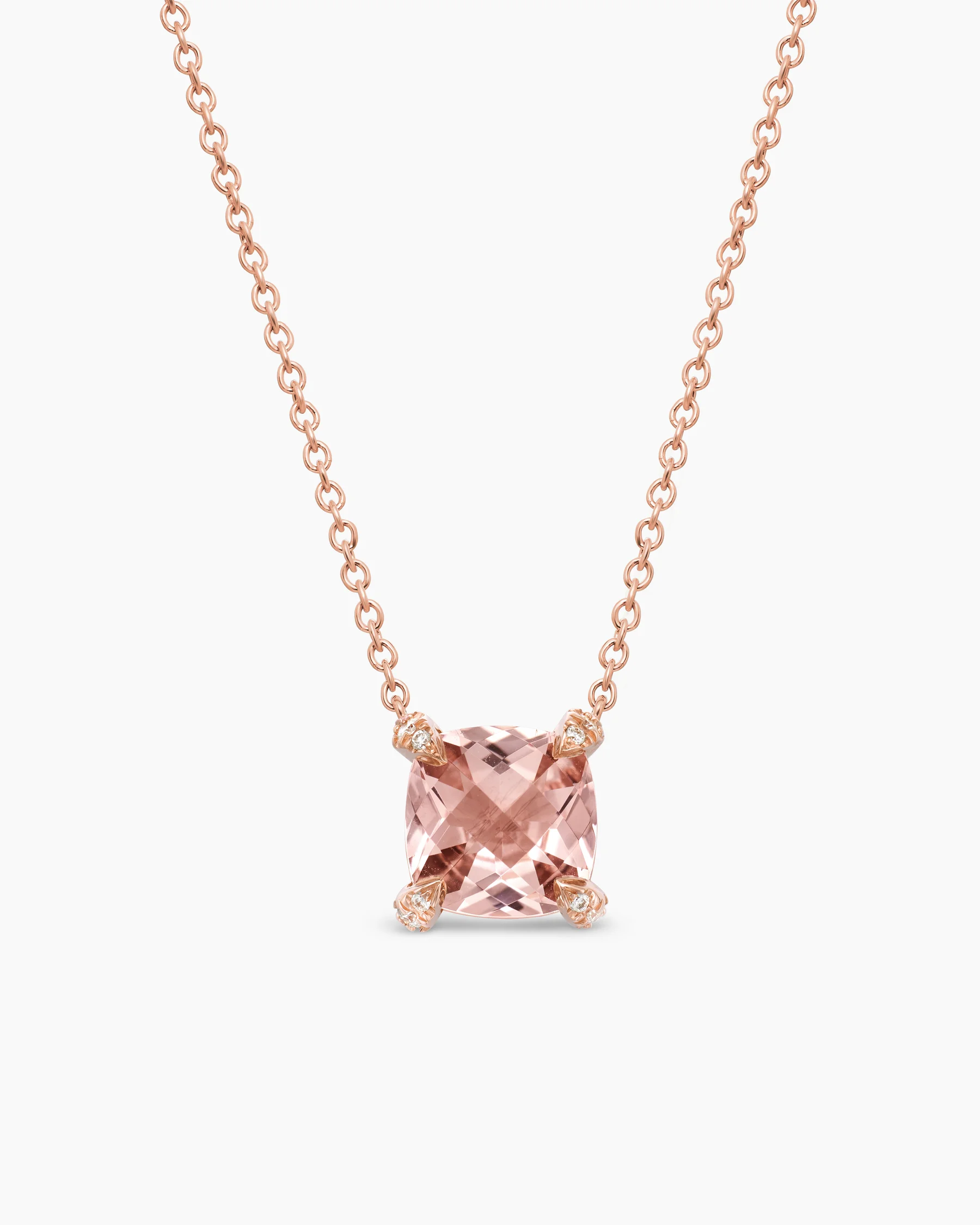 Petite Chatelaine® Pendant Necklace in 18K Yellow Gold with Citrine and Diamonds, 7mm
