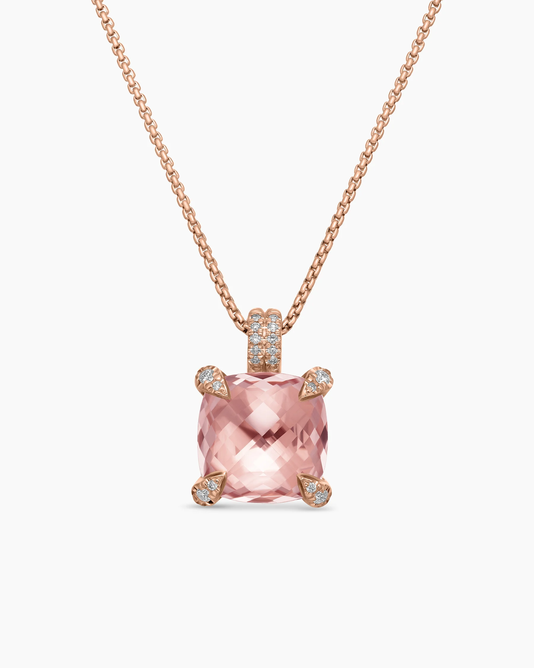 Chatelaine® Pendant Necklace in 18K Yellow Gold with Citrine and Diamonds, 11mm
