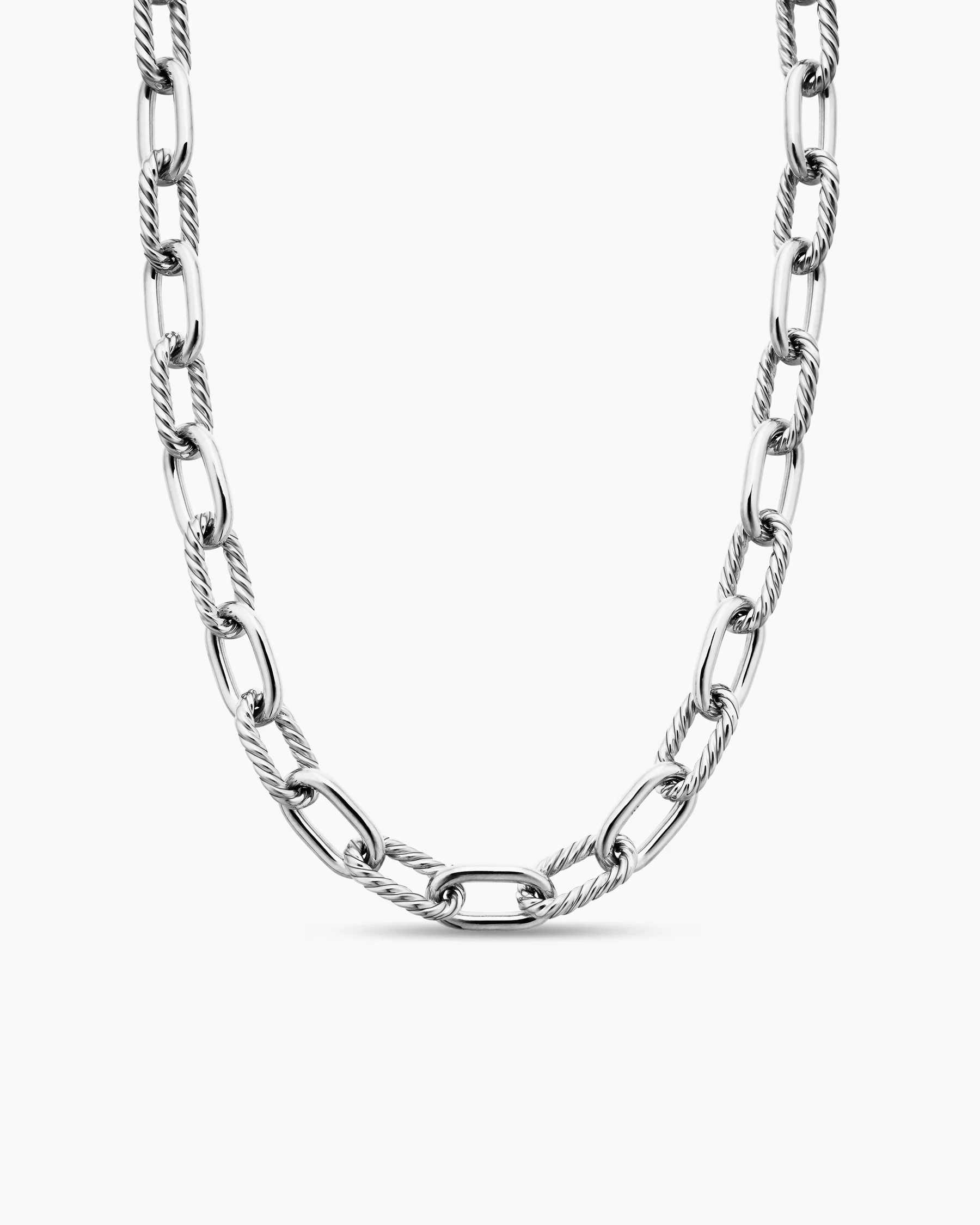 DY Madison® Chain Necklace in Sterling Silver with 18K Yellow Gold, 11mm