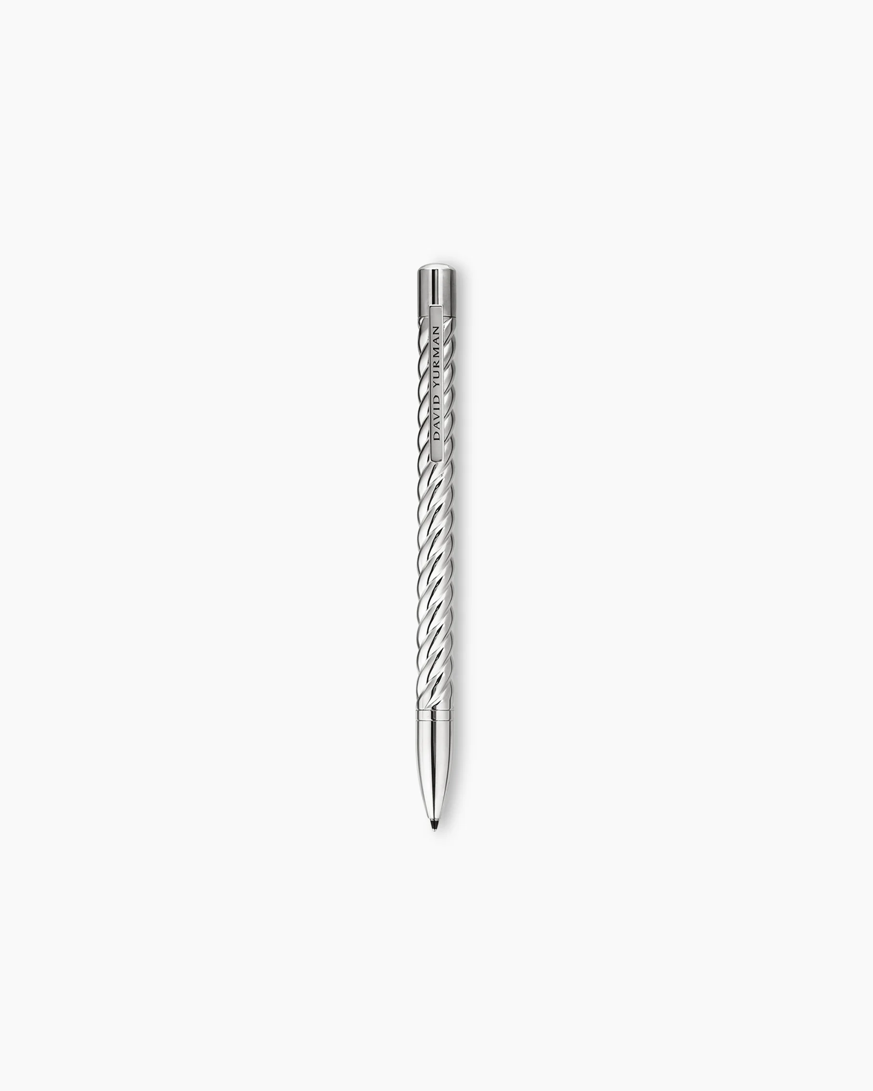 Cable Pen in Sterling Silver with Black Onyx