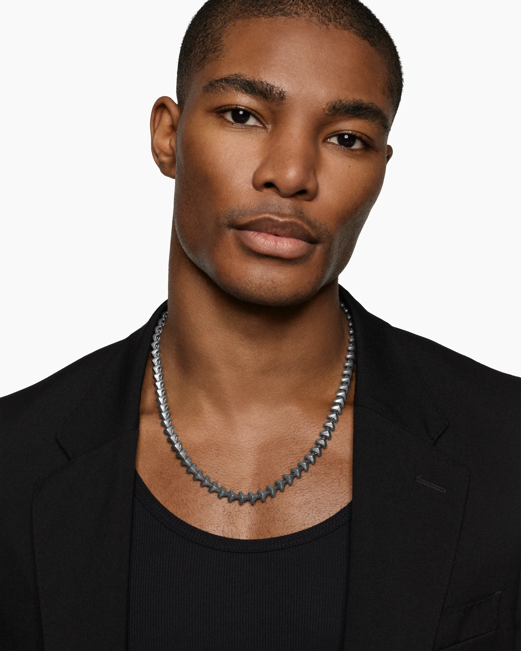Armory® Necklace in Black Titanium with Black Diamonds, 9.5mm