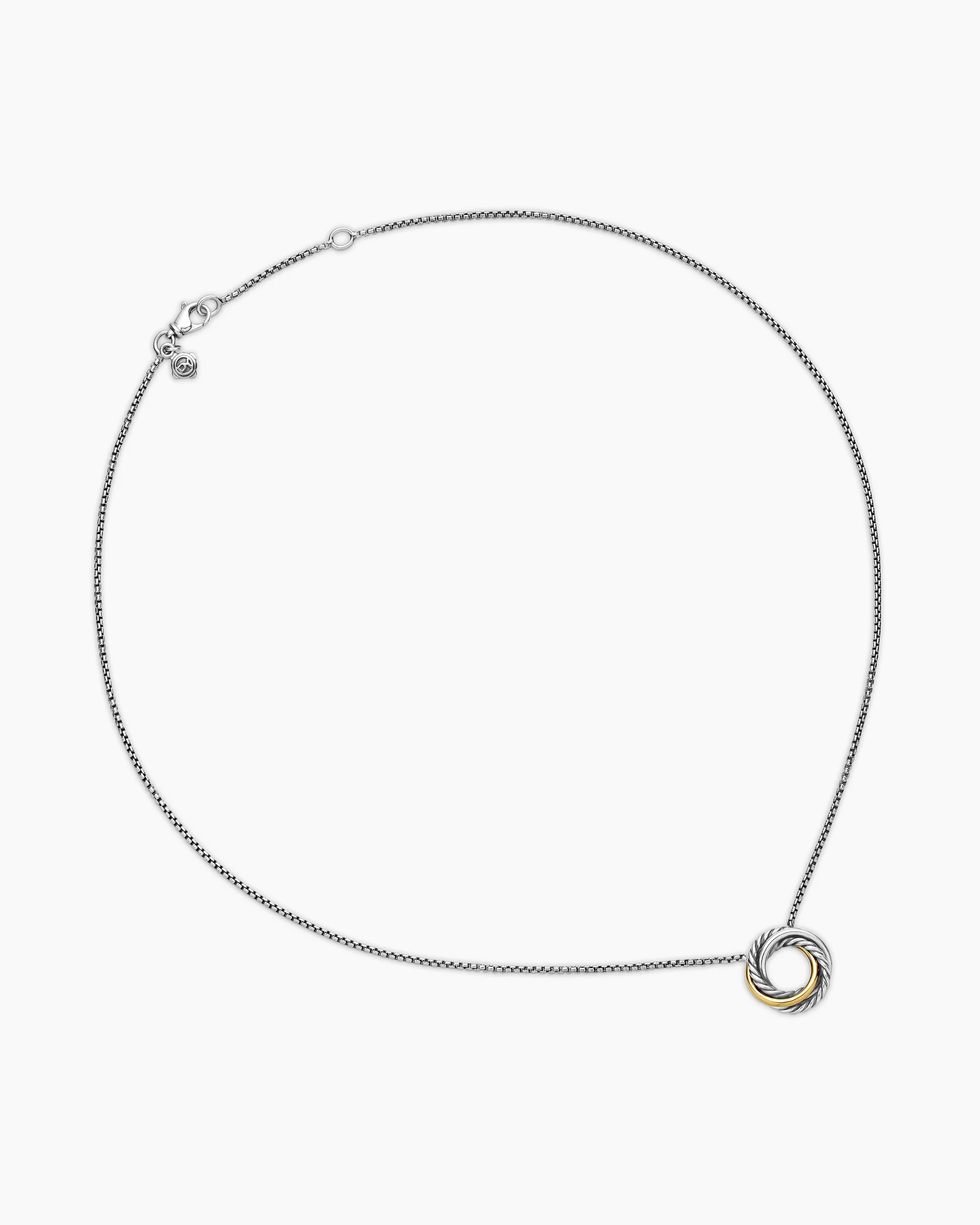 Crossover Pendant Necklace in Sterling Silver with 18K Yellow Gold, 14.5mm 3 Crossover Pendant Necklace in Sterling Silver with 18K Yellow Gold, 14.5mm