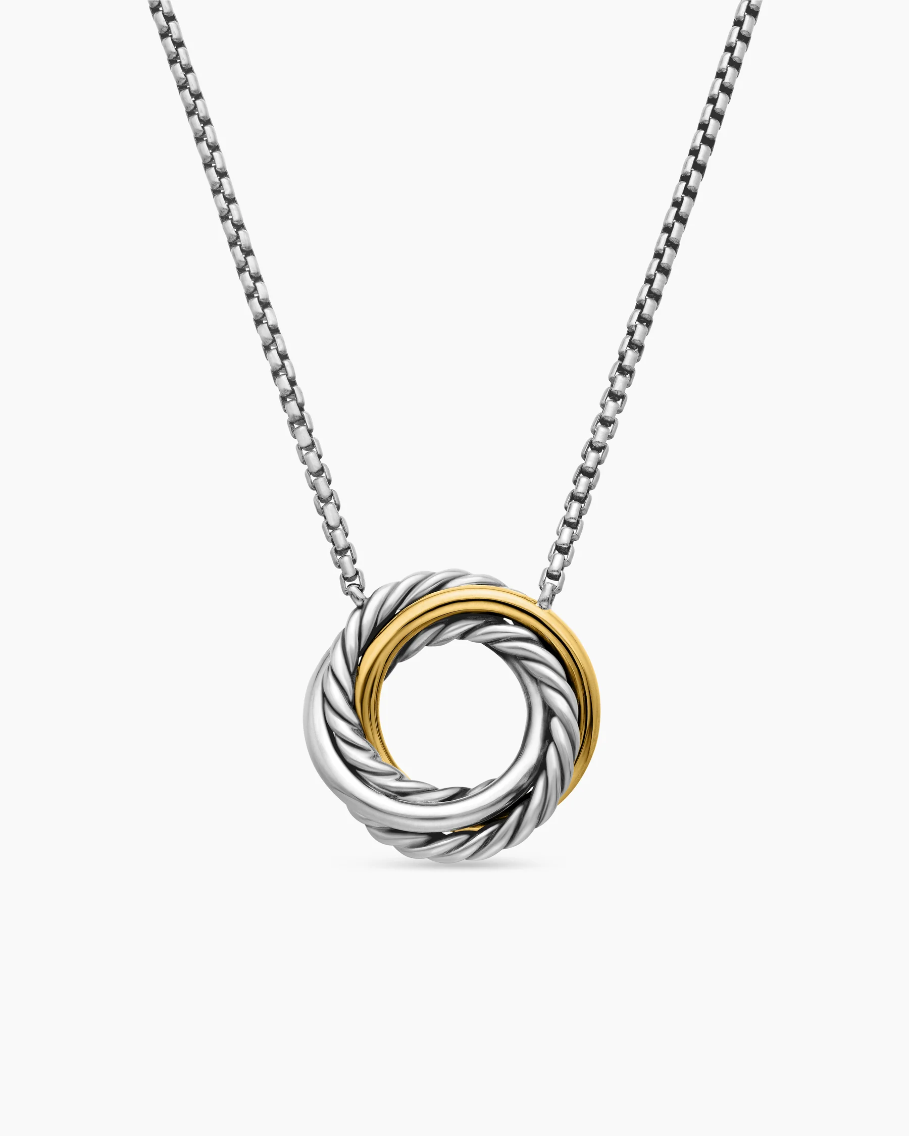 Crossover Pendant Necklace in Sterling Silver with 18K Yellow Gold, 14.5mm 4 Crossover Pendant Necklace in Sterling Silver with 18K Yellow Gold, 14.5mm