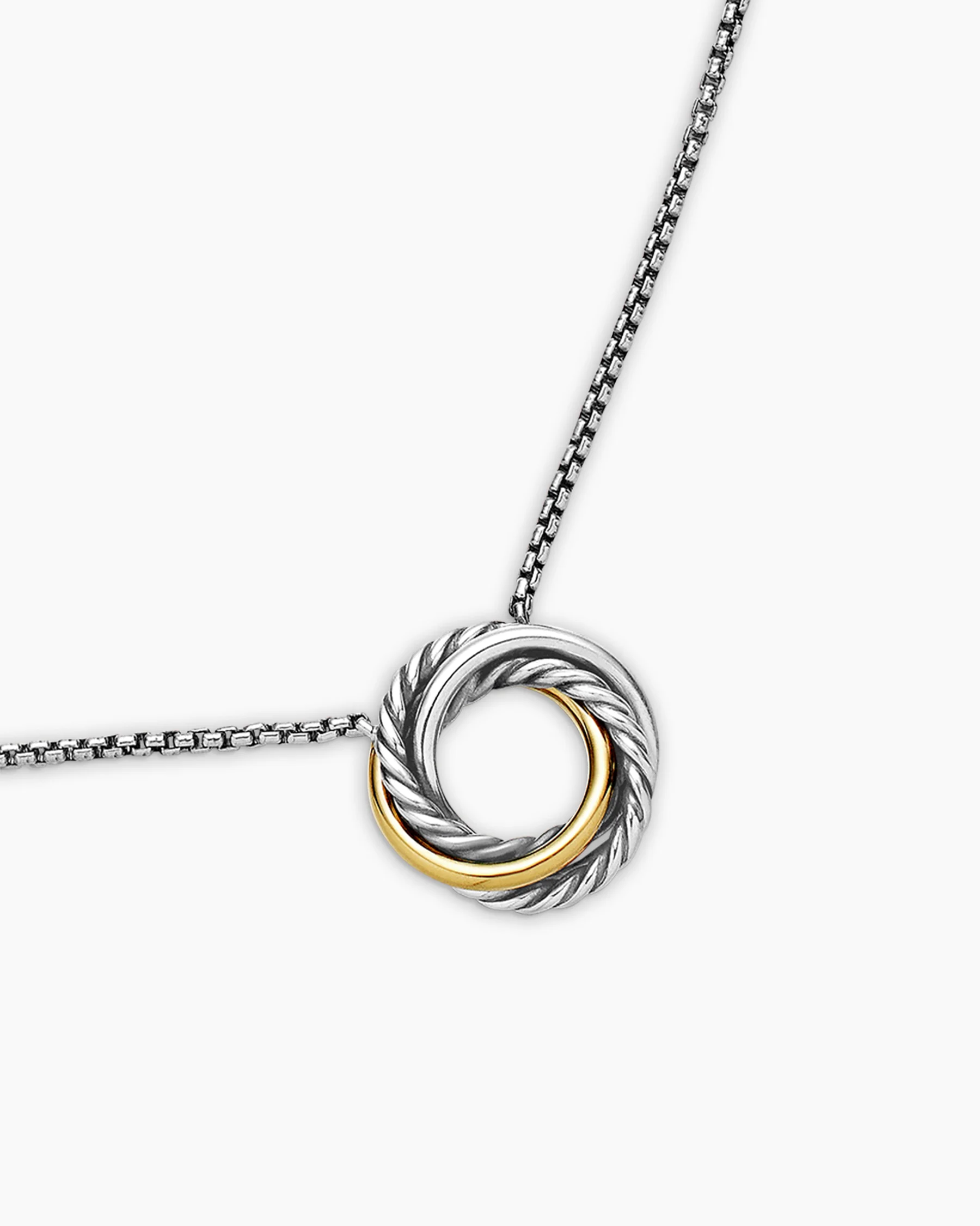 Crossover Pendant Necklace in Sterling Silver with 18K Yellow Gold, 14.5mm 5 Crossover Pendant Necklace in Sterling Silver with 18K Yellow Gold, 14.5mm